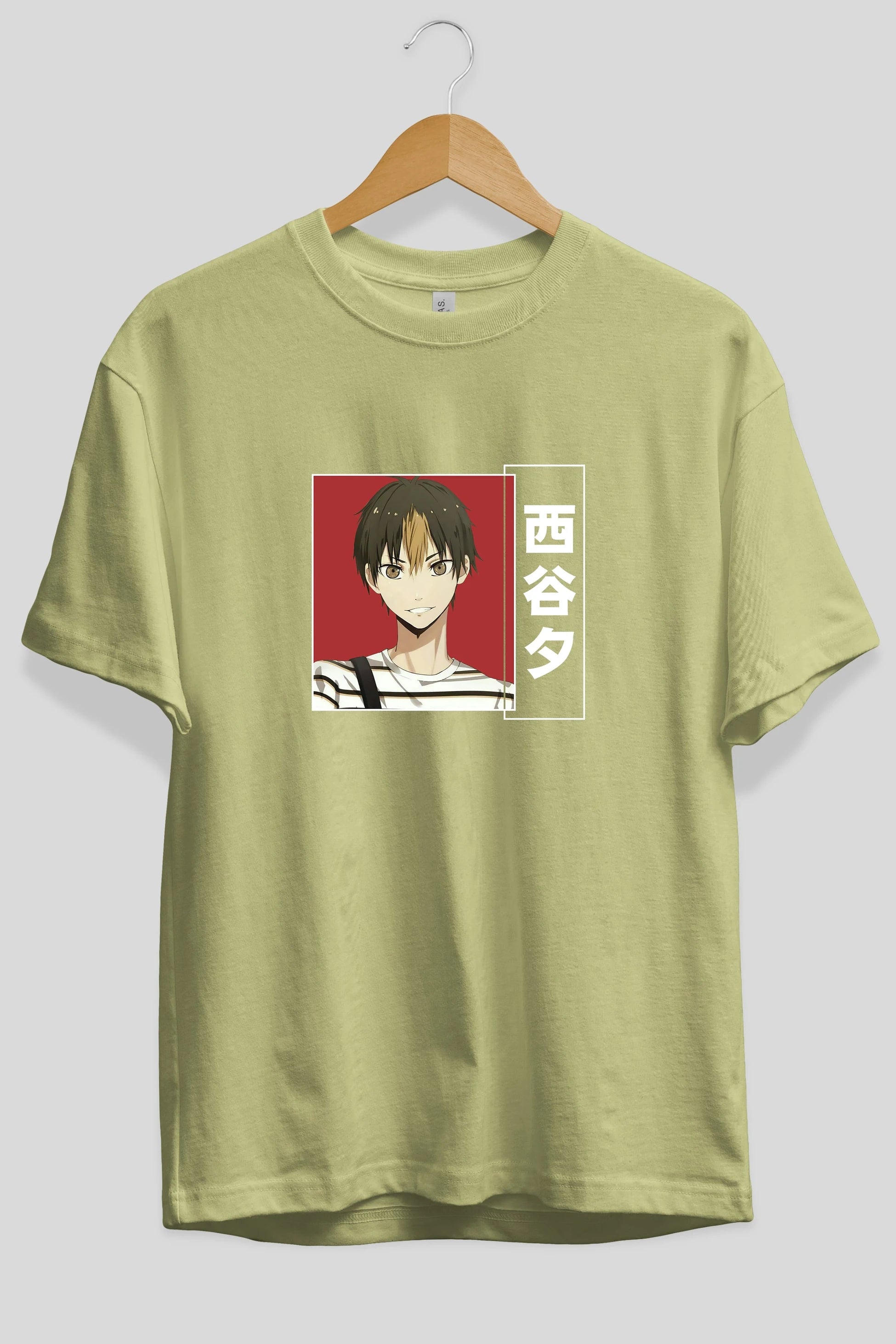 Yuu Nishinoya 1 Anime Ön Baskılı Oversize t-shirt %100 pamuk Erkek Kadın Unisex