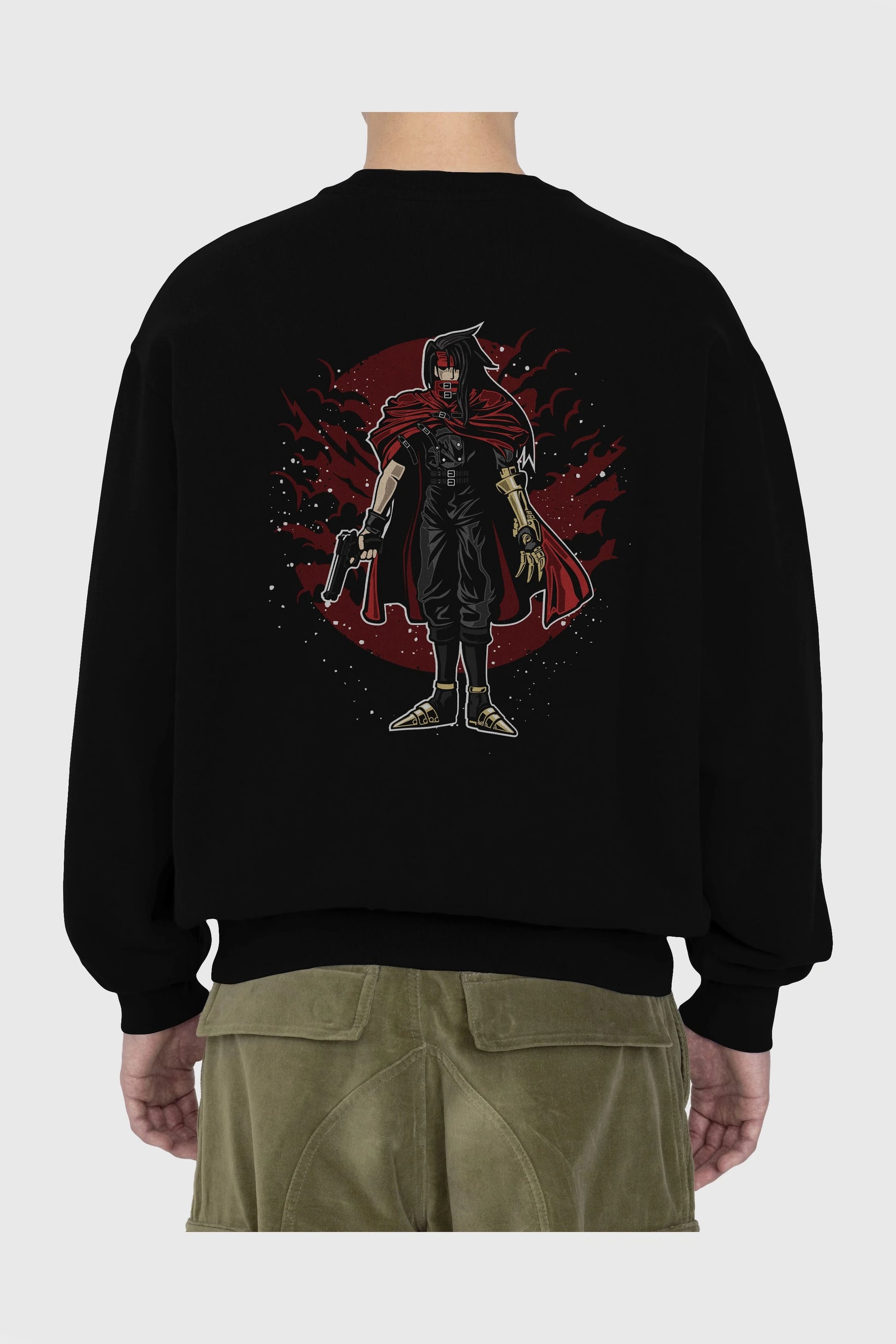 FINAL FANTASY Arka Baskılı Oversize Sweatshirt Erkek Kadın Unisex