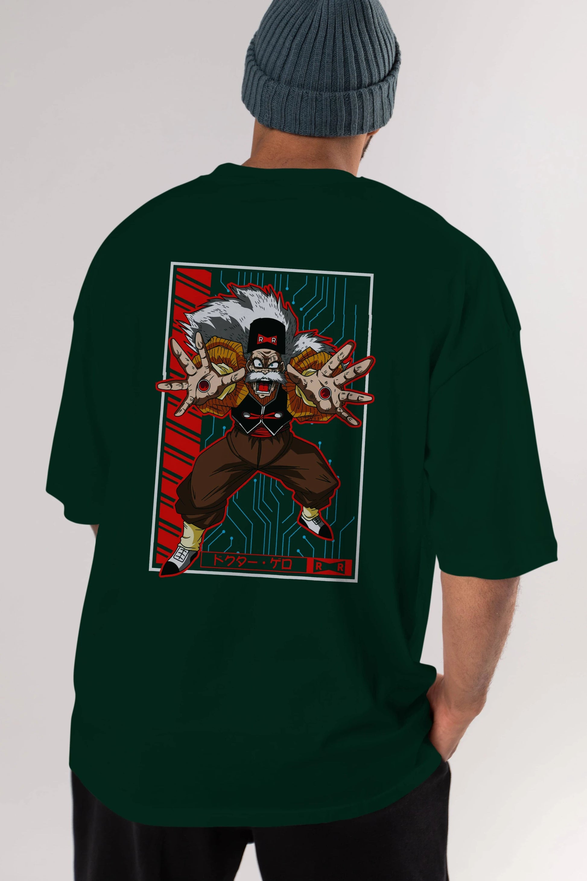 DragonBall DrMakigero Anime Arka Baskılı Oversize t-shirt Erkek Kadın Unisex