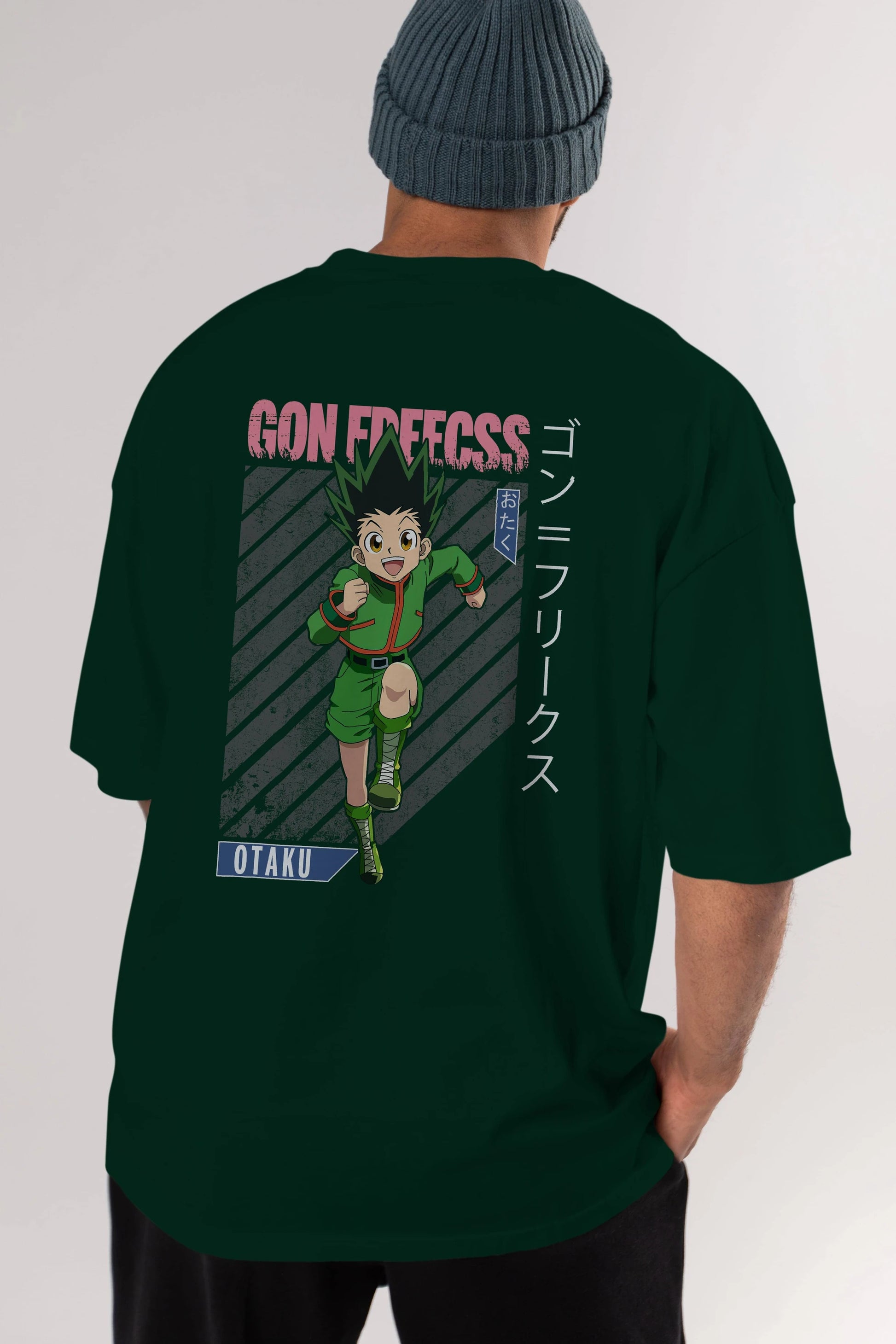 Gon Freecss HUNTER X HUNTER Anime Arka Baskılı Oversize t-shirt Erkek Kadın Unisex
