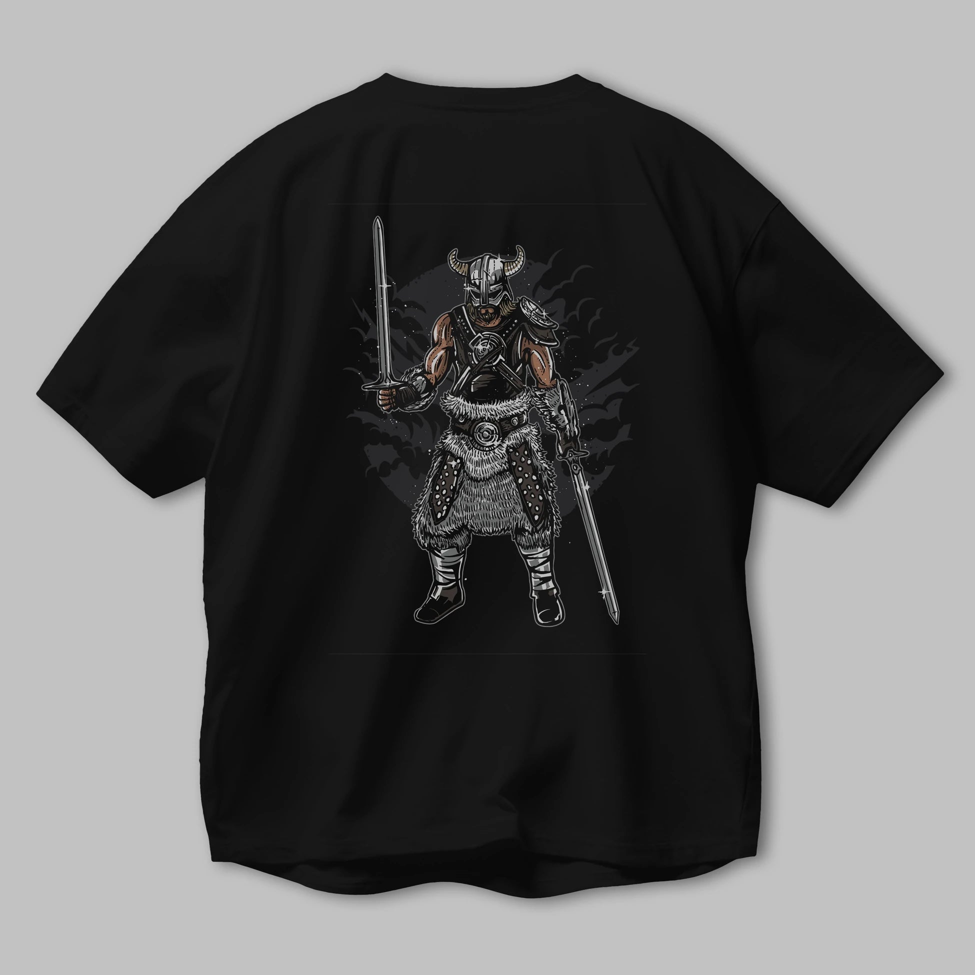 Dark Viking Arka Baskılı Oversize t-shirt Erkek Kadın Unisex %100 Pamuk