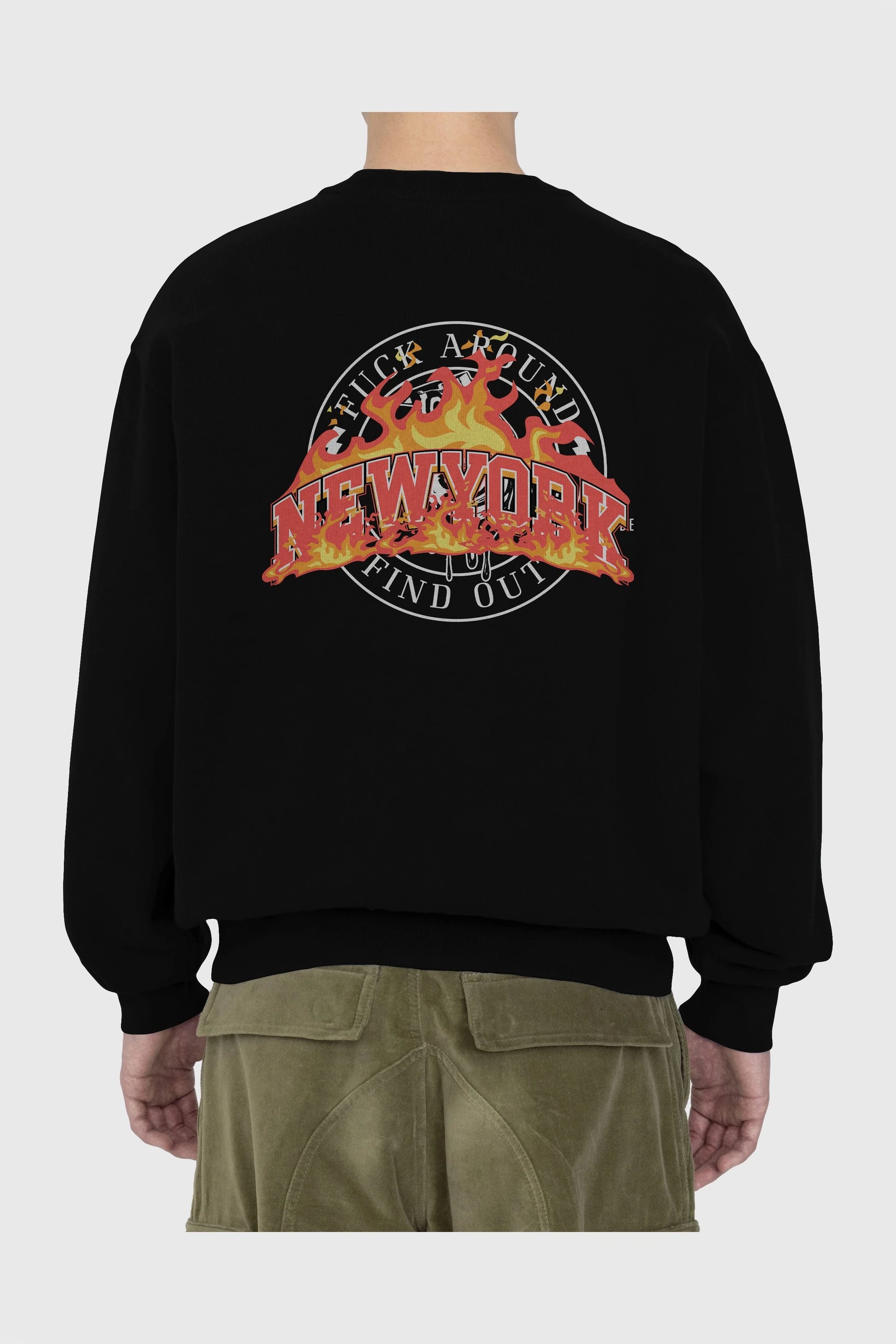 Newyork Style Arka Baskılı Oversize Sweatshirt Erkek Kadın Unisex