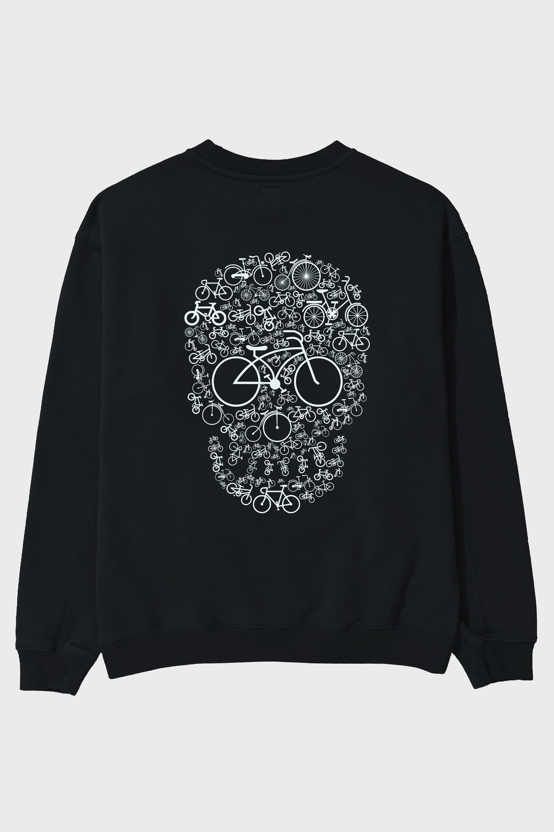 Bicycle Skull Arka Baskılı Oversize Sweatshirt Erkek Kadın Unisex