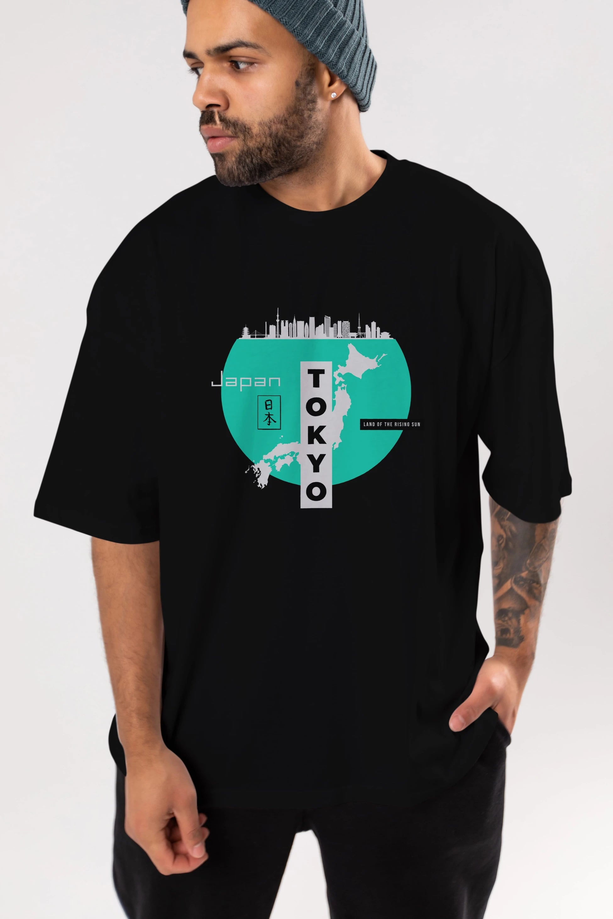 Japan Tokyo Ön Baskılı Oversize t-shirt Erkek Kadın Unisex