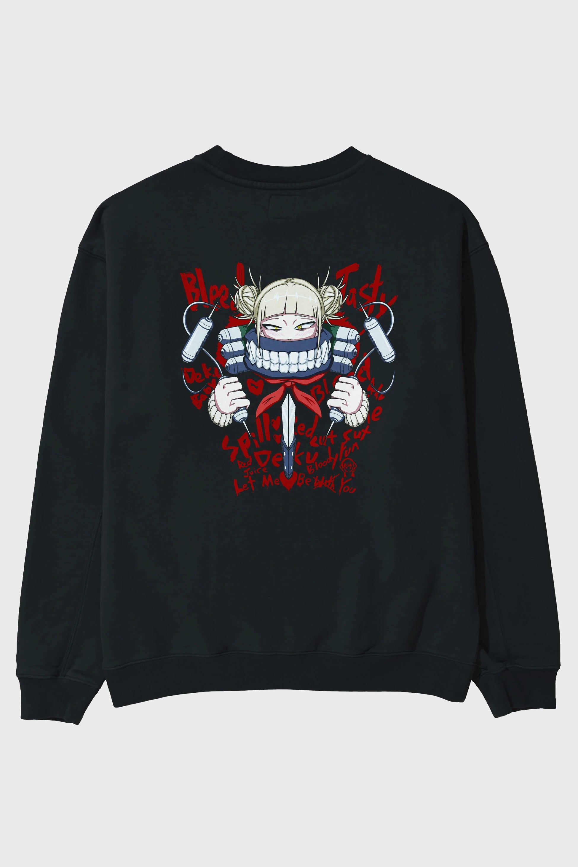 Himiko Toga 1 Anime Arka Baskılı Oversize Sweatshirt Erkek Kadın Unisex