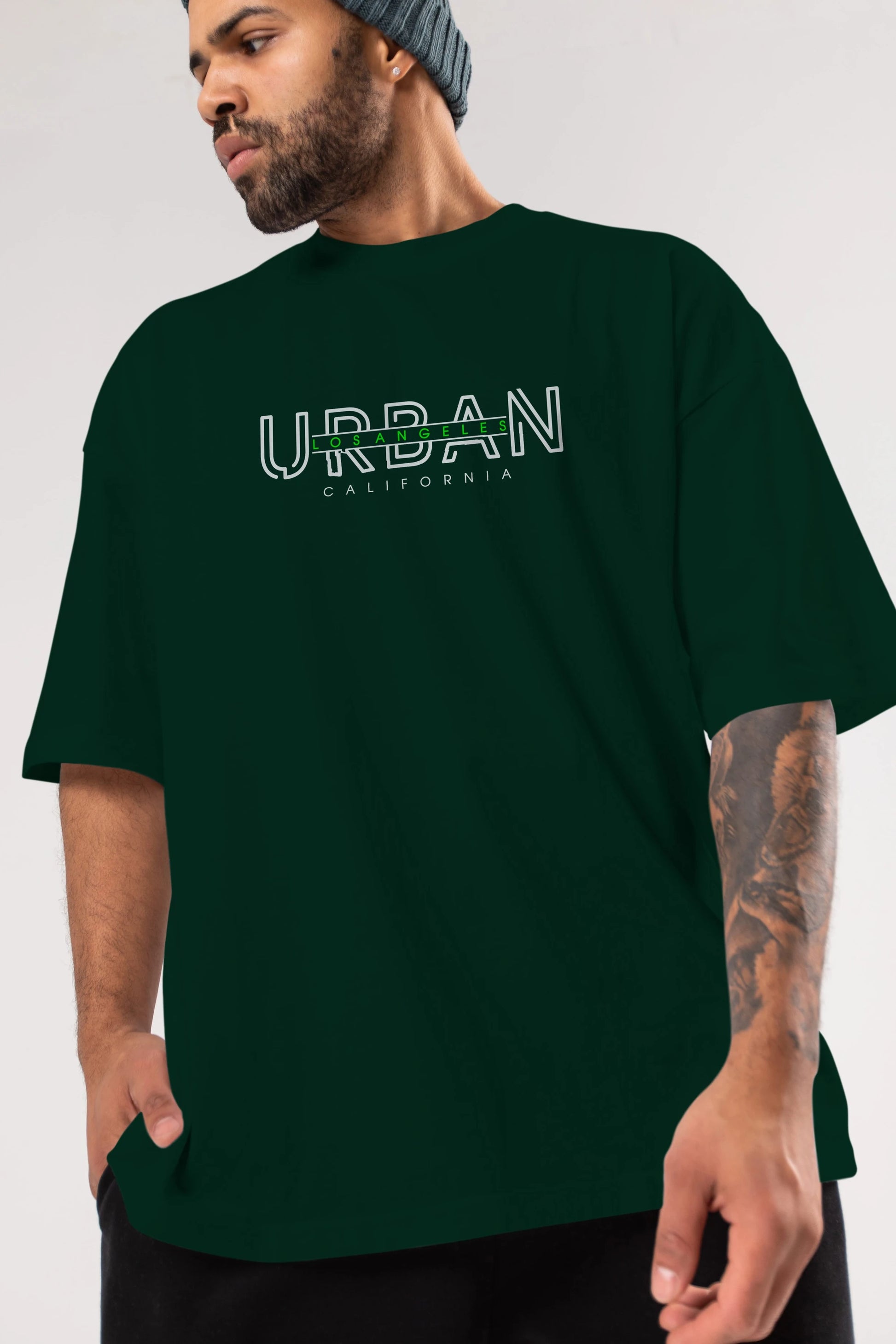Urban Los Angeles Ön Baskılı Oversize t-shirt Erkek Kadın Unisex