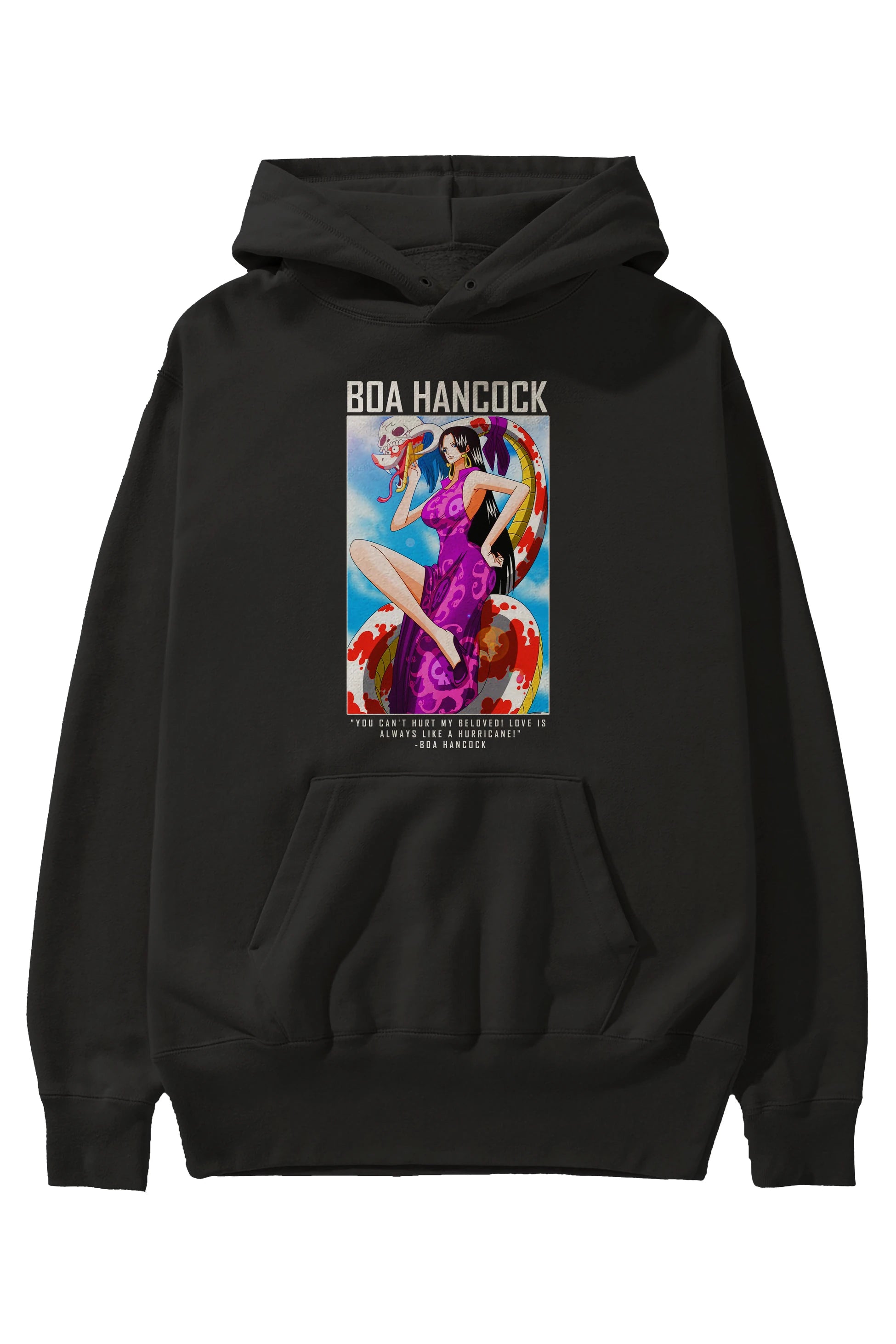 Boa Hancock Anime Ön Baskılı Hoodie Oversize Kapüşonlu Sweatshirt Erkek Kadın Unisex