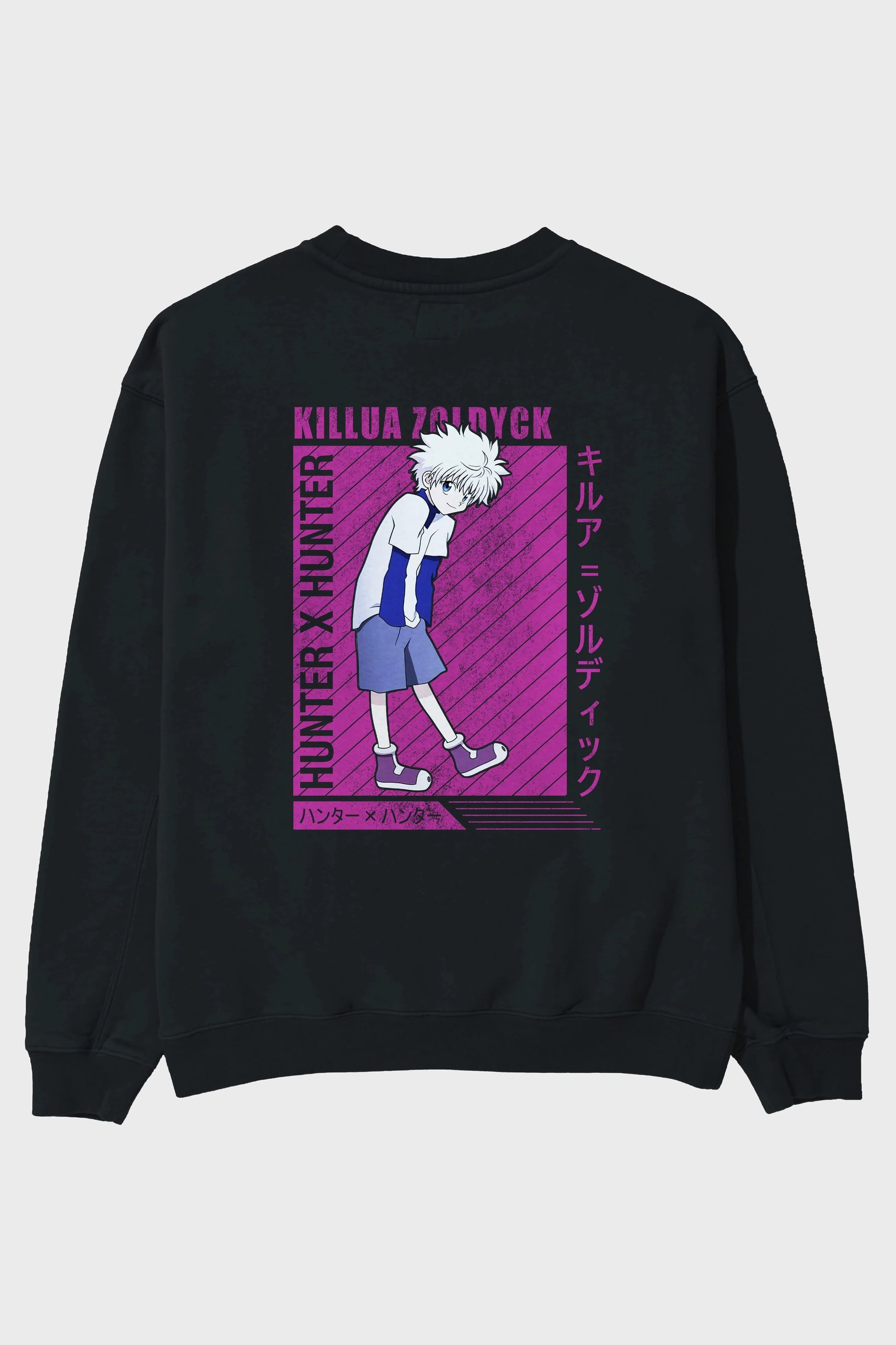 Killua Zoldyck 3 1 Anime Arka Baskılı Oversize Sweatshirt Erkek Kadın Unisex