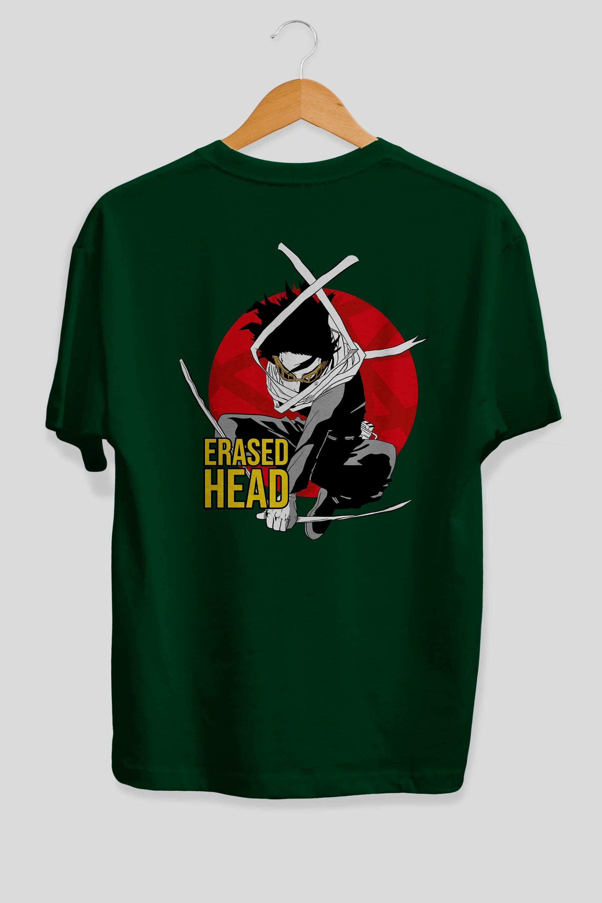 Erased Head Anime Arka Baskılı Oversize t-shirt Erkek Kadın Unisex