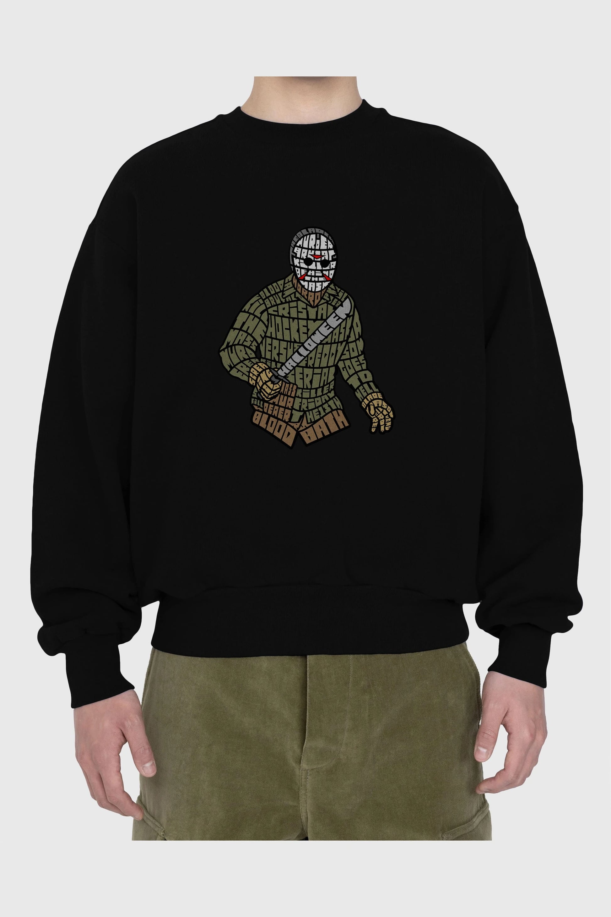 Jason Ön Baskılı Oversize Sweatshirt Erkek Kadın Unisex