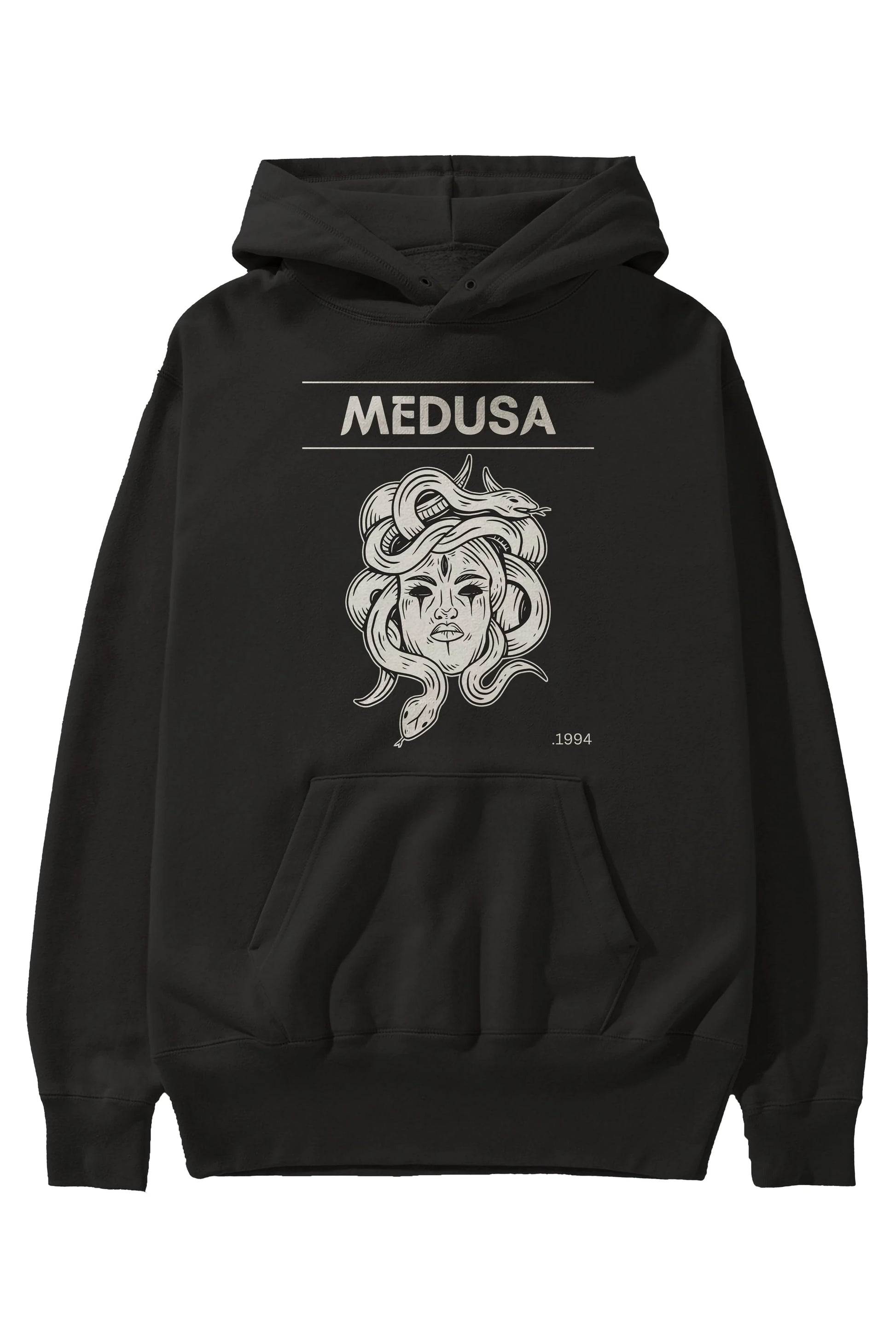 Medusa Ön Baskılı Oversize Hoodie Kapüşonlu Sweatshirt Erkek Kadın Unisex