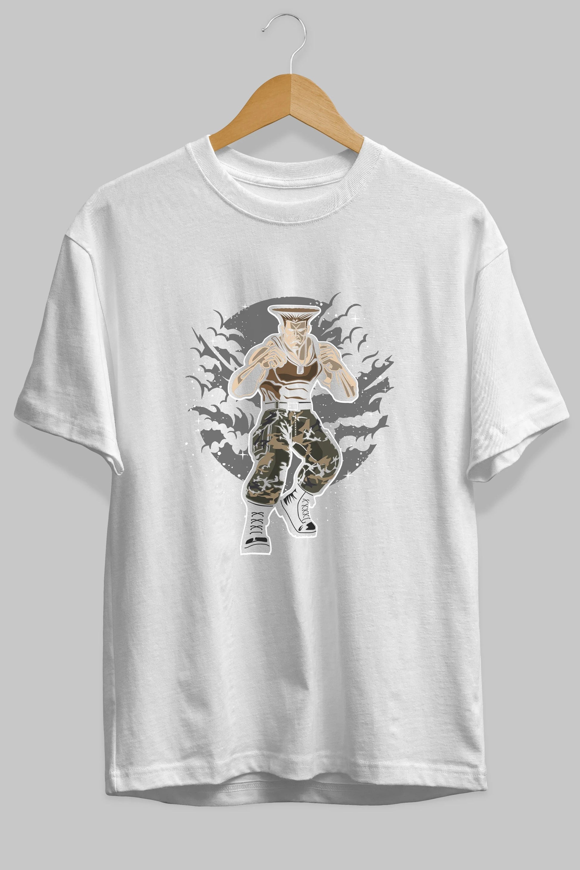 Guile Ön Baskılı Oversize t-shirt Erkek Kadın Unisex %100 Pamuk tişort