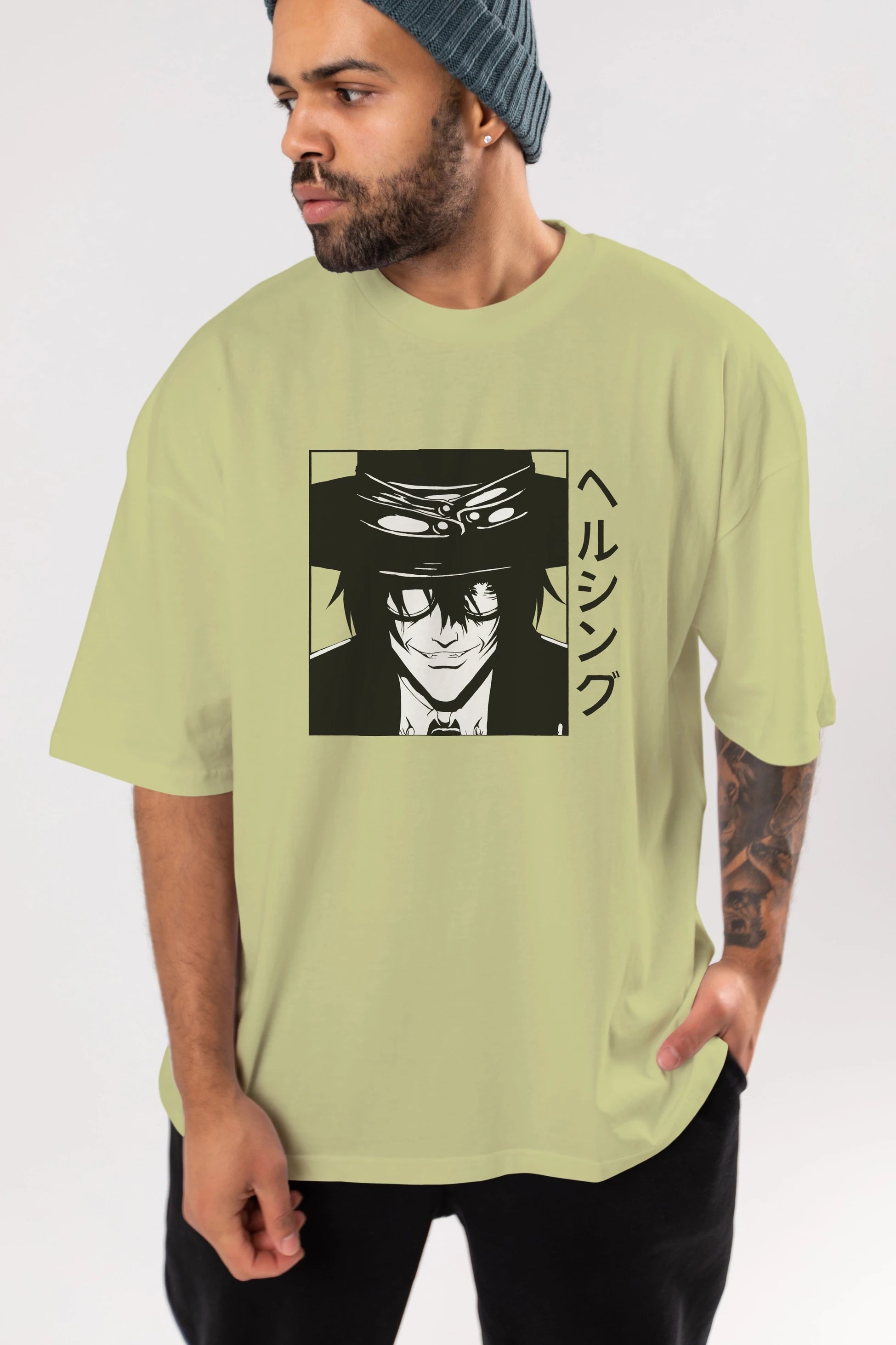 Alucard 1 Anime Ön Baskılı Oversize t-shirt %100 pamuk Erkek Kadın Unisex