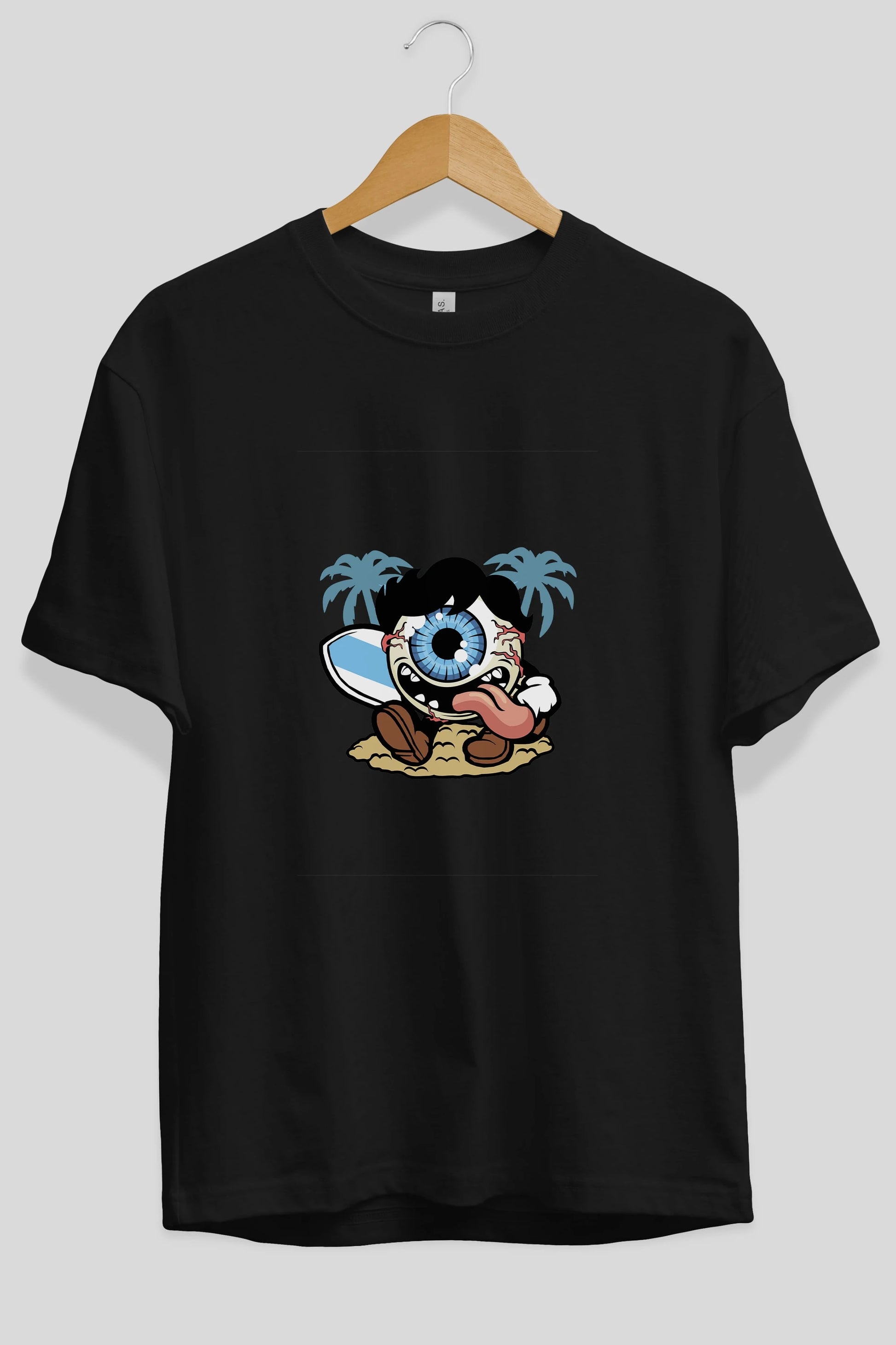 Eye Ball Surfer Ön Baskılı Oversize t-shirt Erkek Kadın Unisex %100 Pamuk tişort