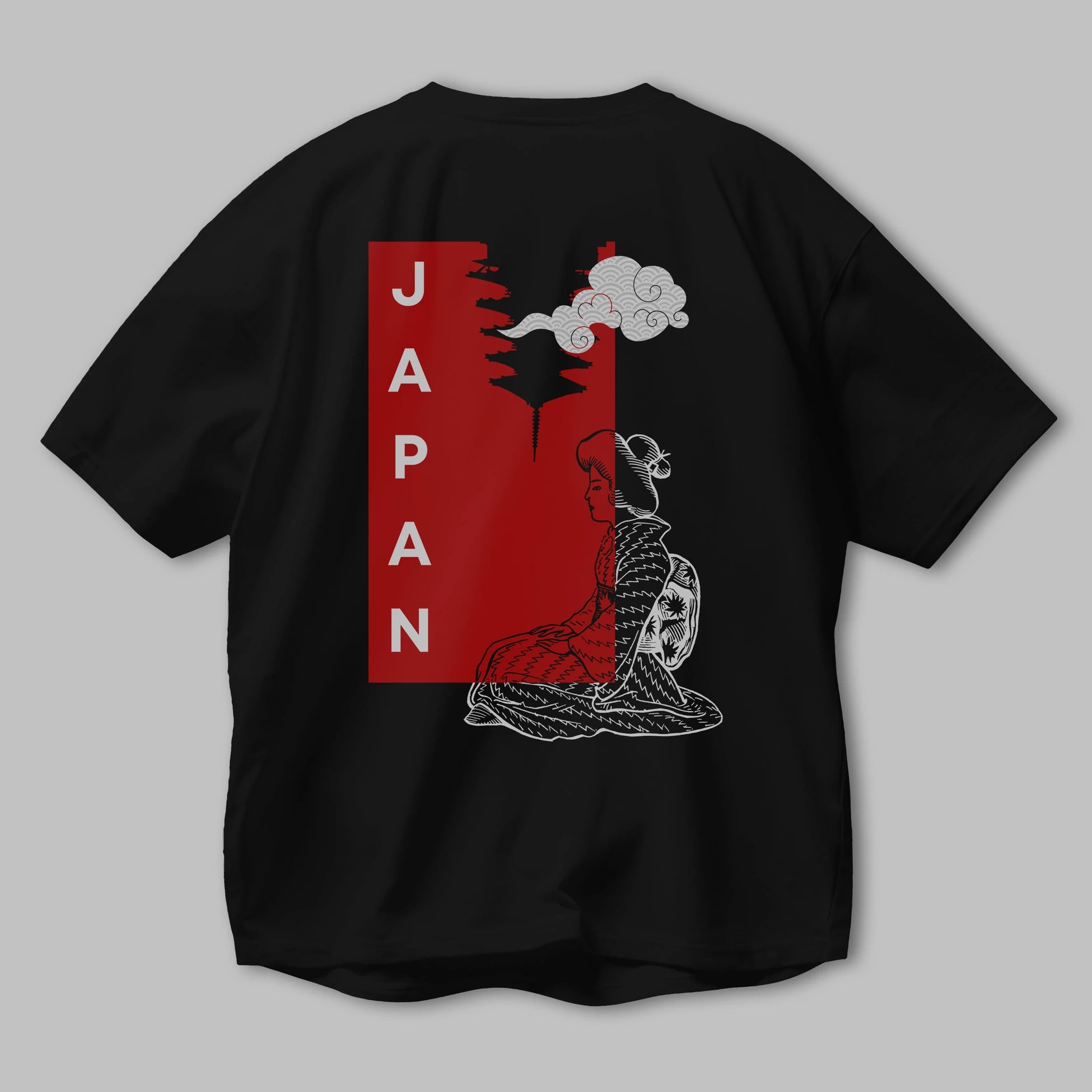 Japan Yazılı Streetwear Arka Baskılı Oversize t-shirt Erkek Kadın Unisex