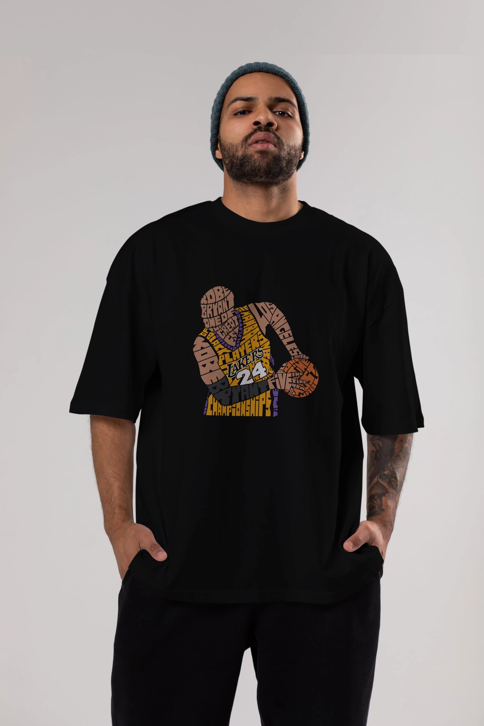 Kobe Bryant Ön Baskılı Oversize t-shirt %100 pamuk Erkek Kadın Unisex