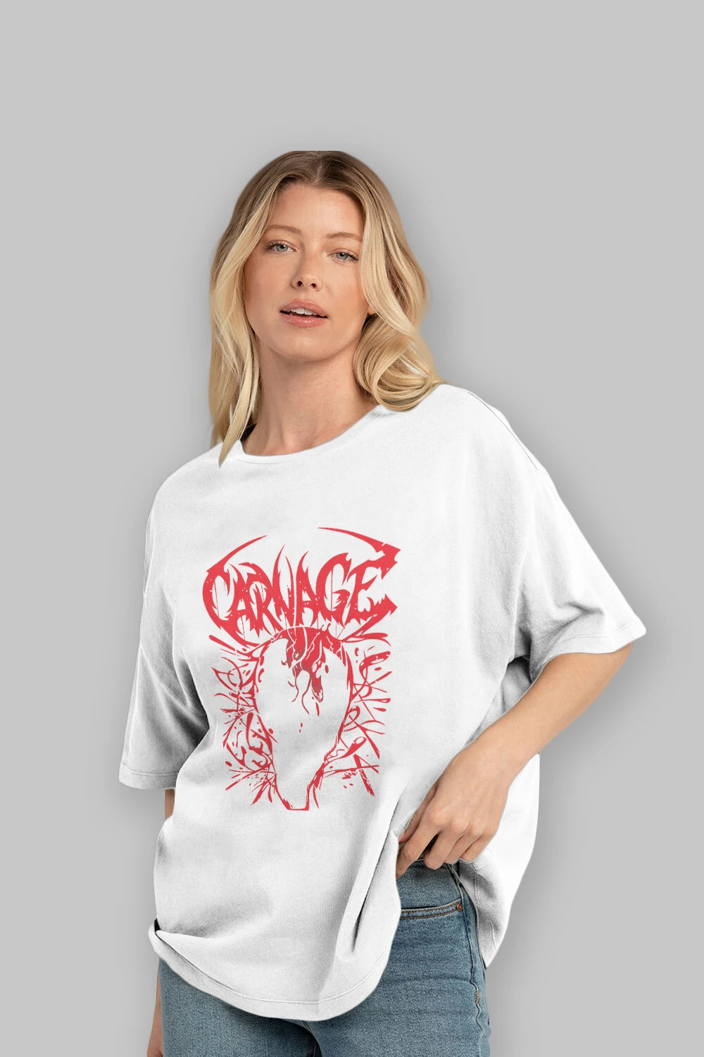 Venom (22) Ön Baskılı Oversize t-shirt Erkek Kadın Unisex %100 Pamuk Bisiklet Yaka tişort