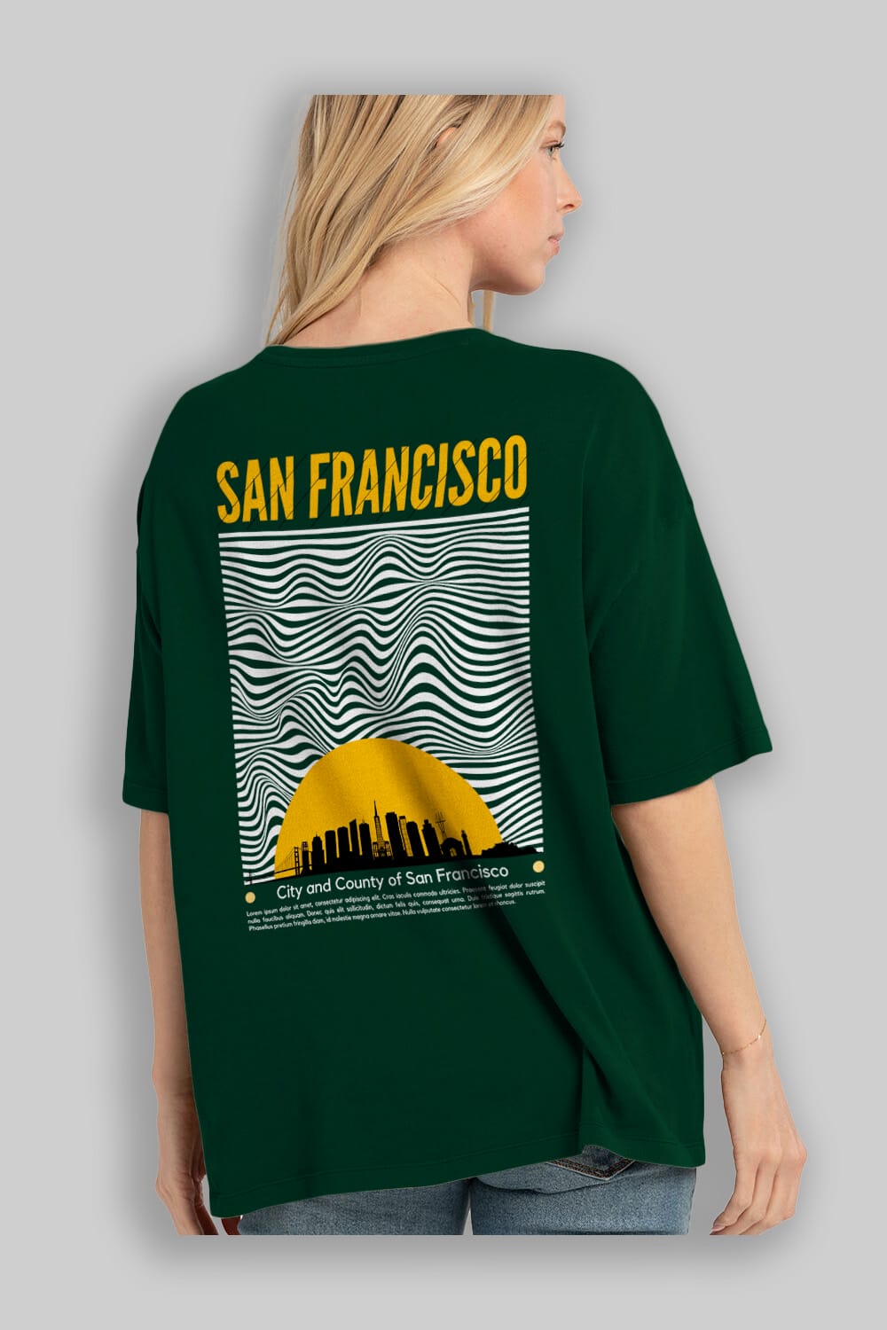 San Francisco Yazılı Arka Baskılı Oversize t-shirt Erkek Kadın Unisex