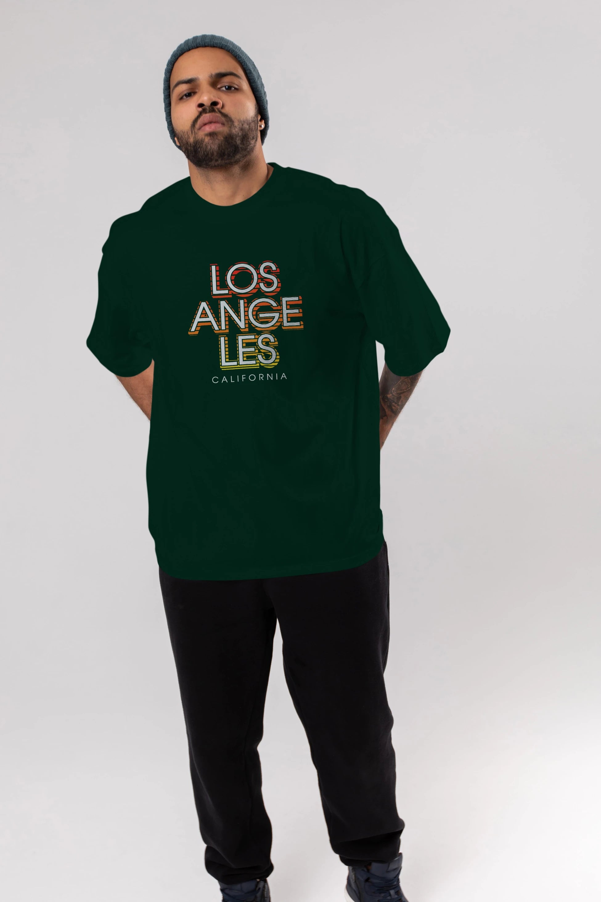 Los Angeles California Ön Baskılı Oversize t-shirt Erkek Kadın Unisex