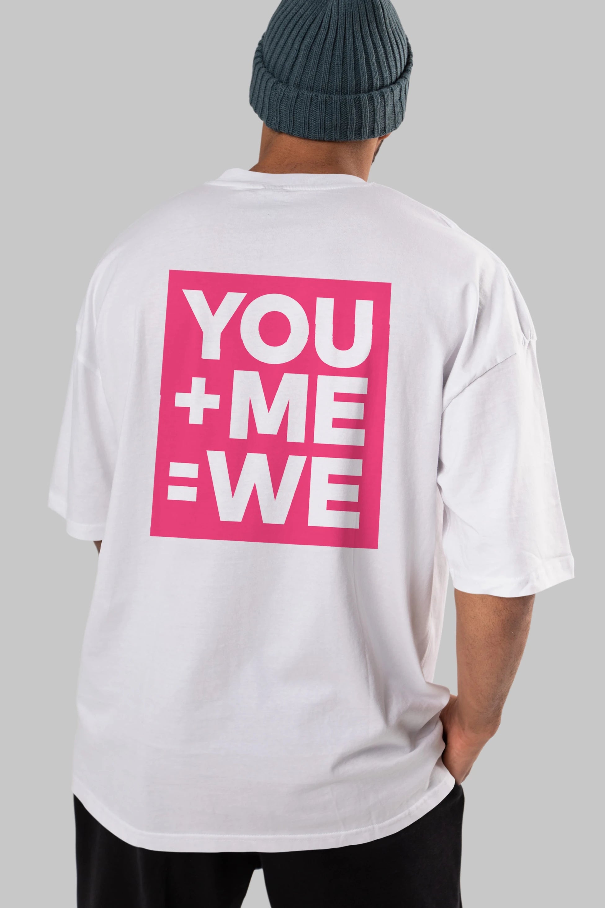 You Me We Yazılı Arka Baskılı Oversize t-shirt Erkek Kadın Unisex