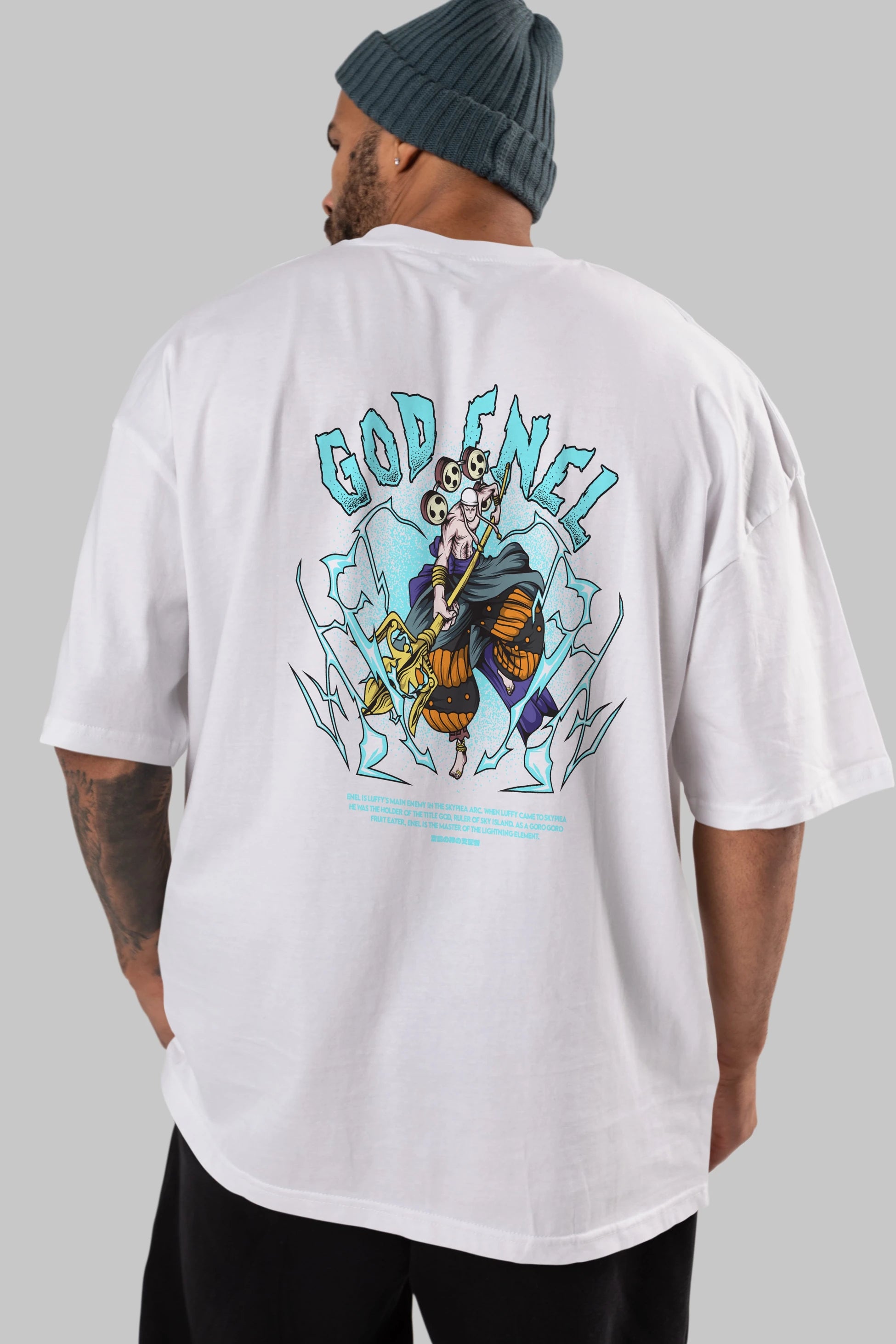 Eneru Anime Arka Baskılı Oversize t-shirt Erkek Kadın Unisex
