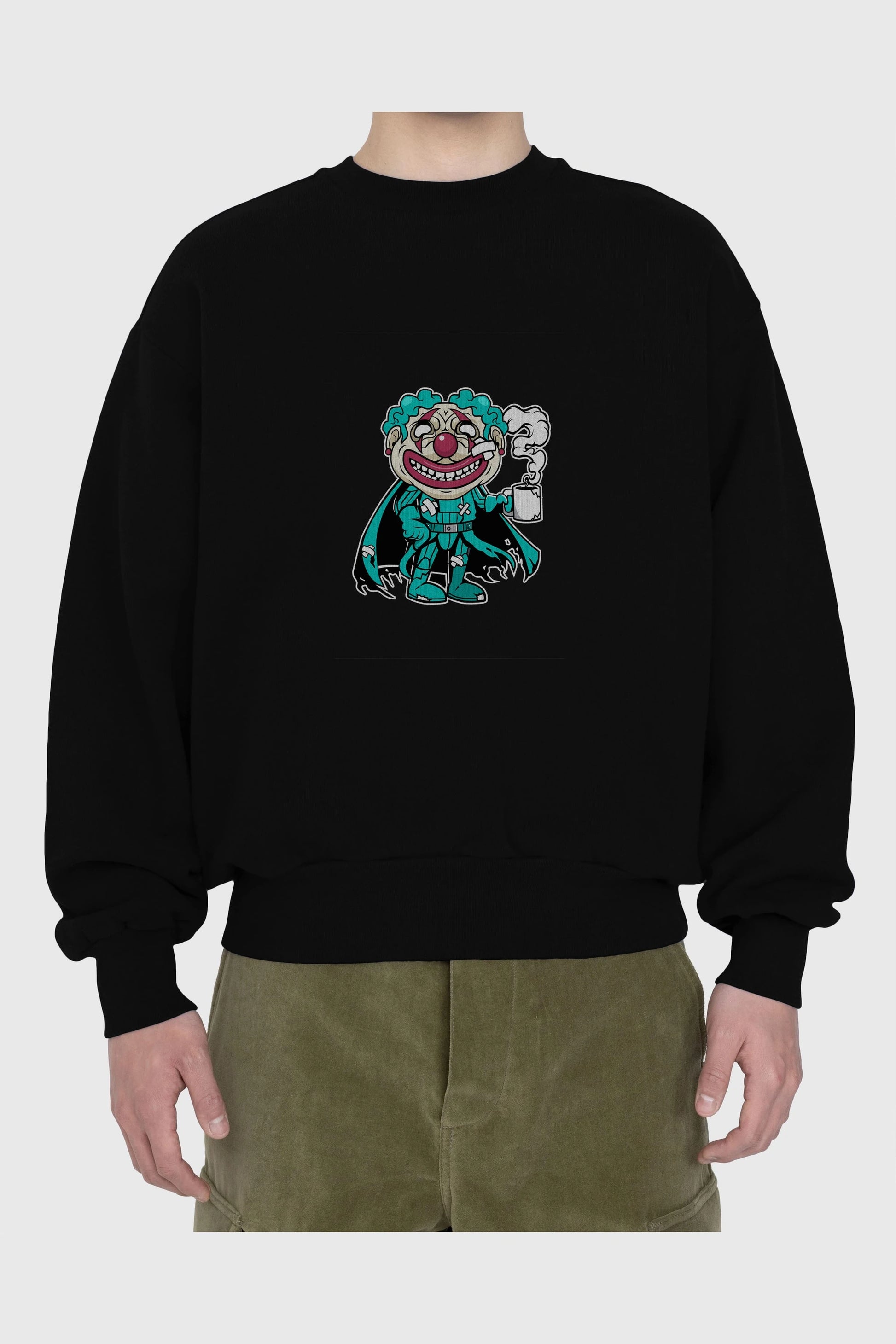 Super Clown Ön Baskılı Oversize Sweatshirt Erkek Kadın Unisex