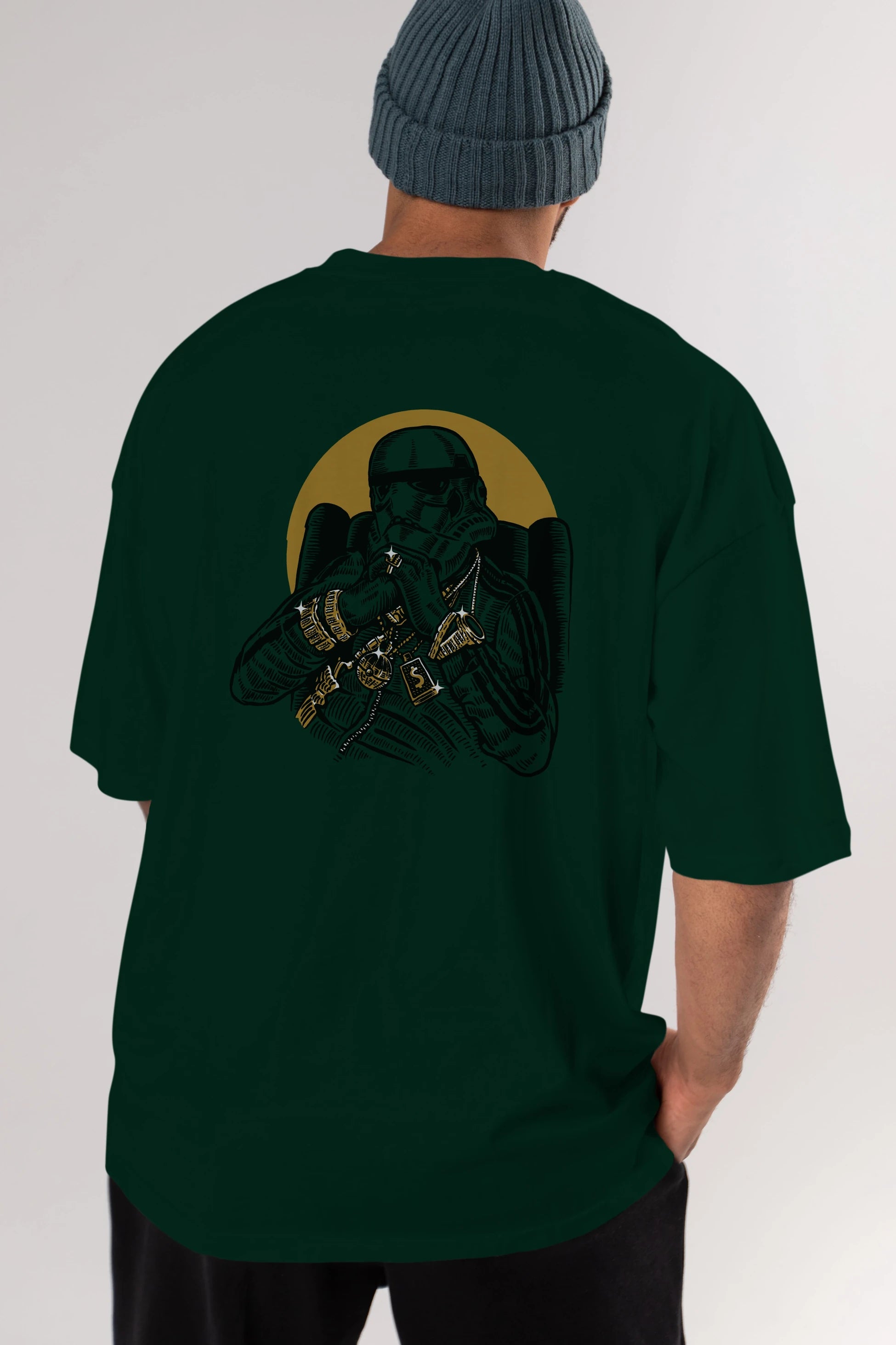 Trooper Dee Jay Arka Baskılı Oversize t-shirt Erkek Kadın Unisex %100 Pamuk