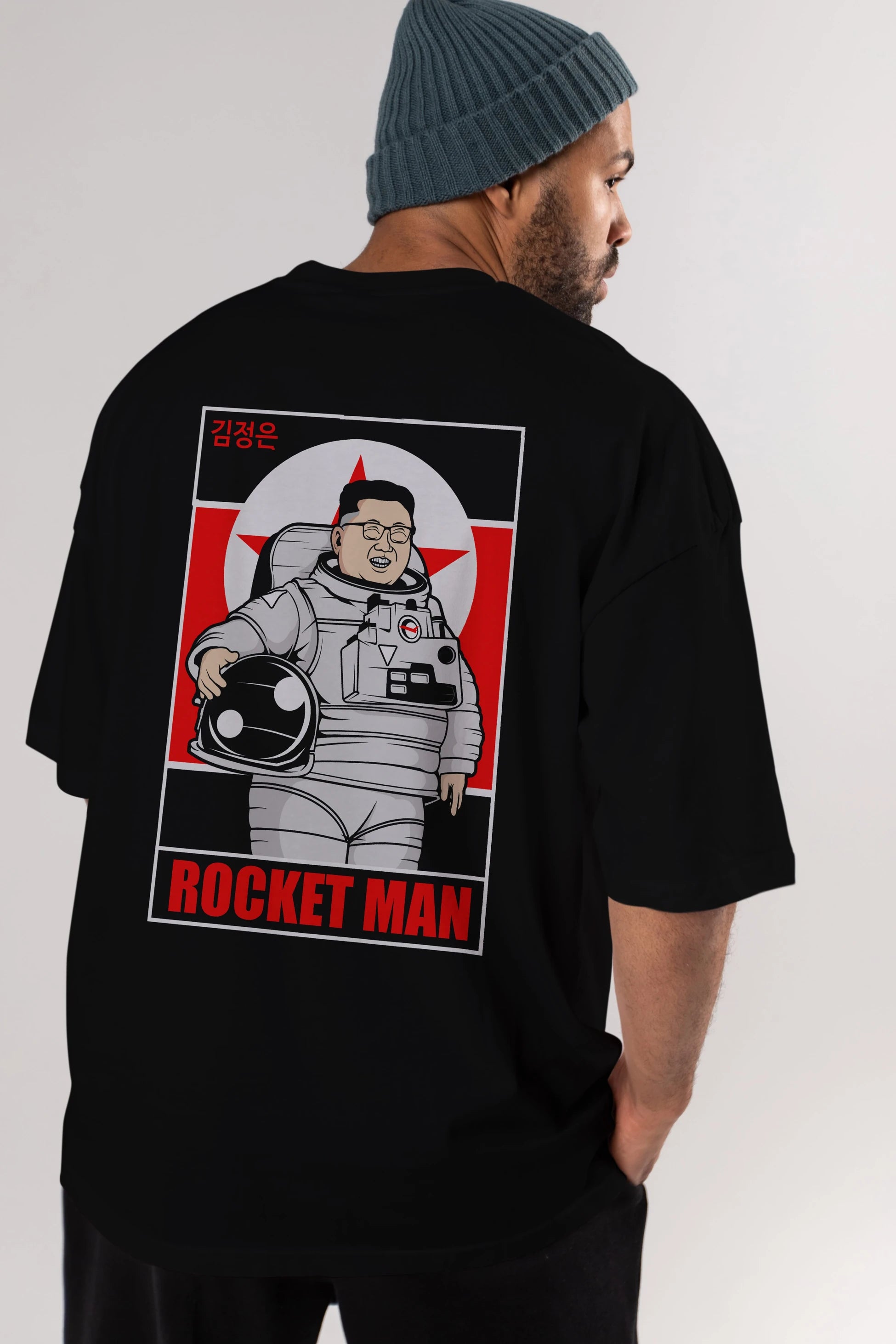 Astronot Kim Arka Baskılı Oversize t-shirt Erkek Kadın Unisex %100 Pamuk tişort