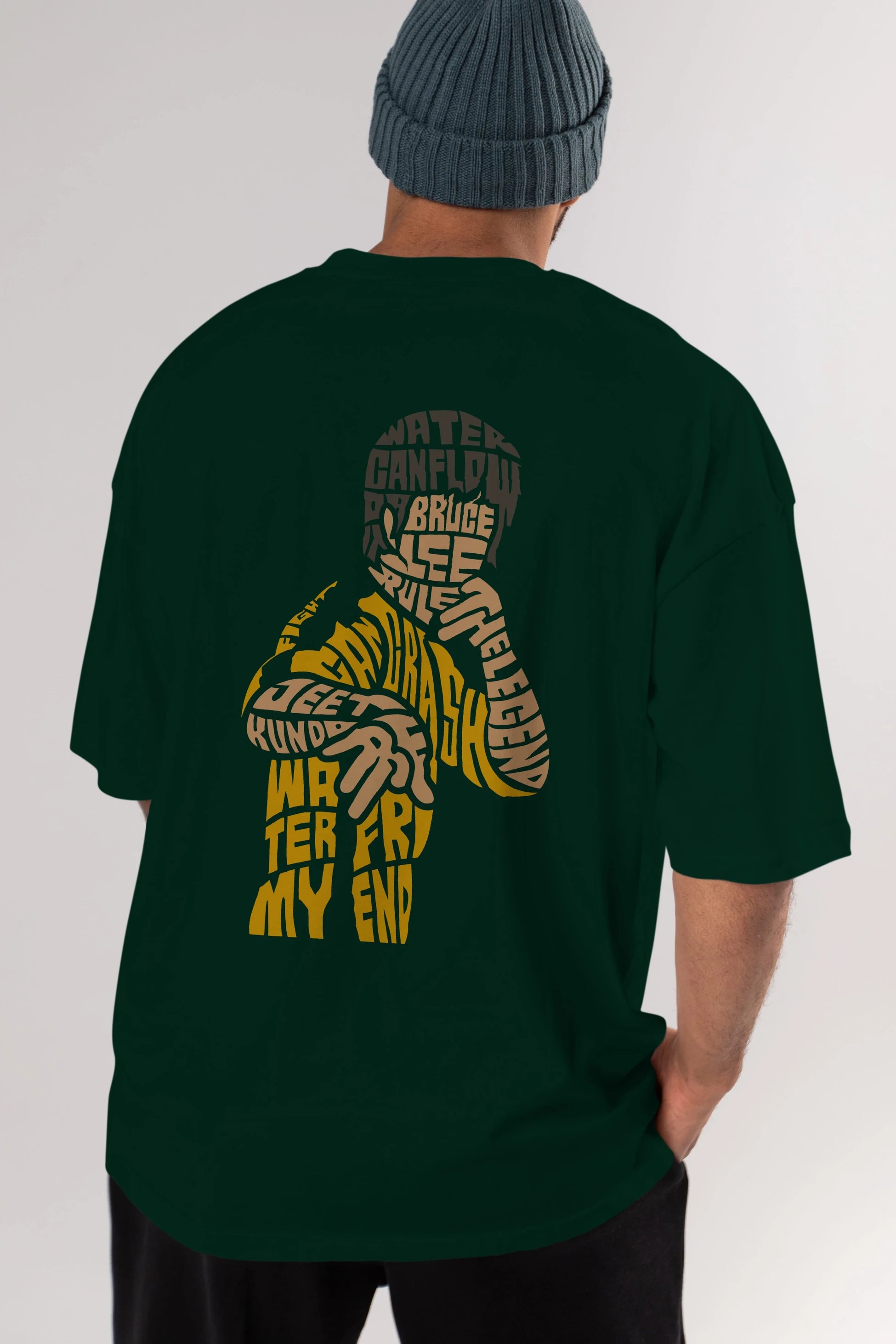 Bruce Lee Arka Baskılı Oversize t-shirt %100 pamuk Erkek Kadın Unisex