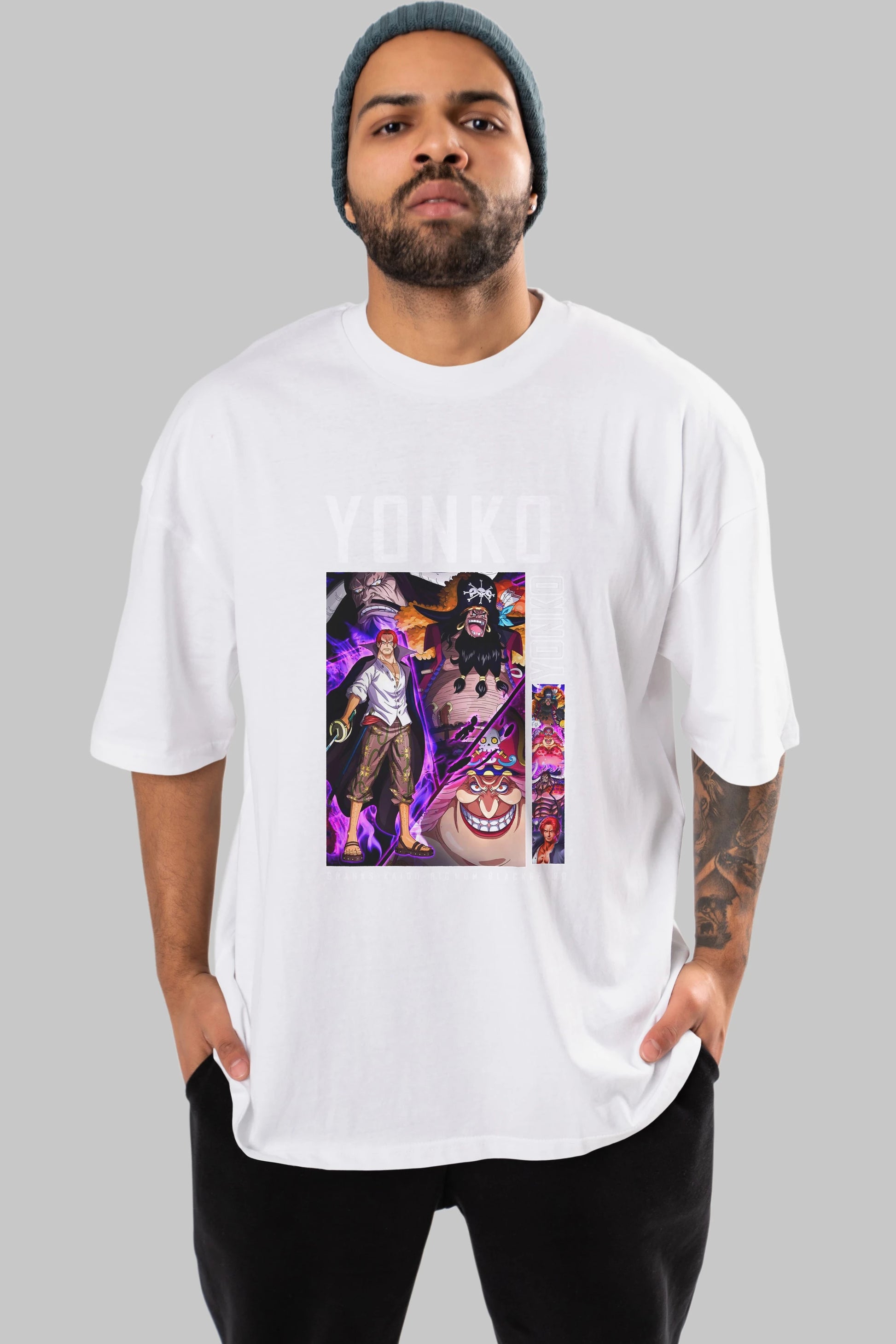 Yonko Anime Ön Baskılı Oversize t-shirt Erkek Kadın Unisex