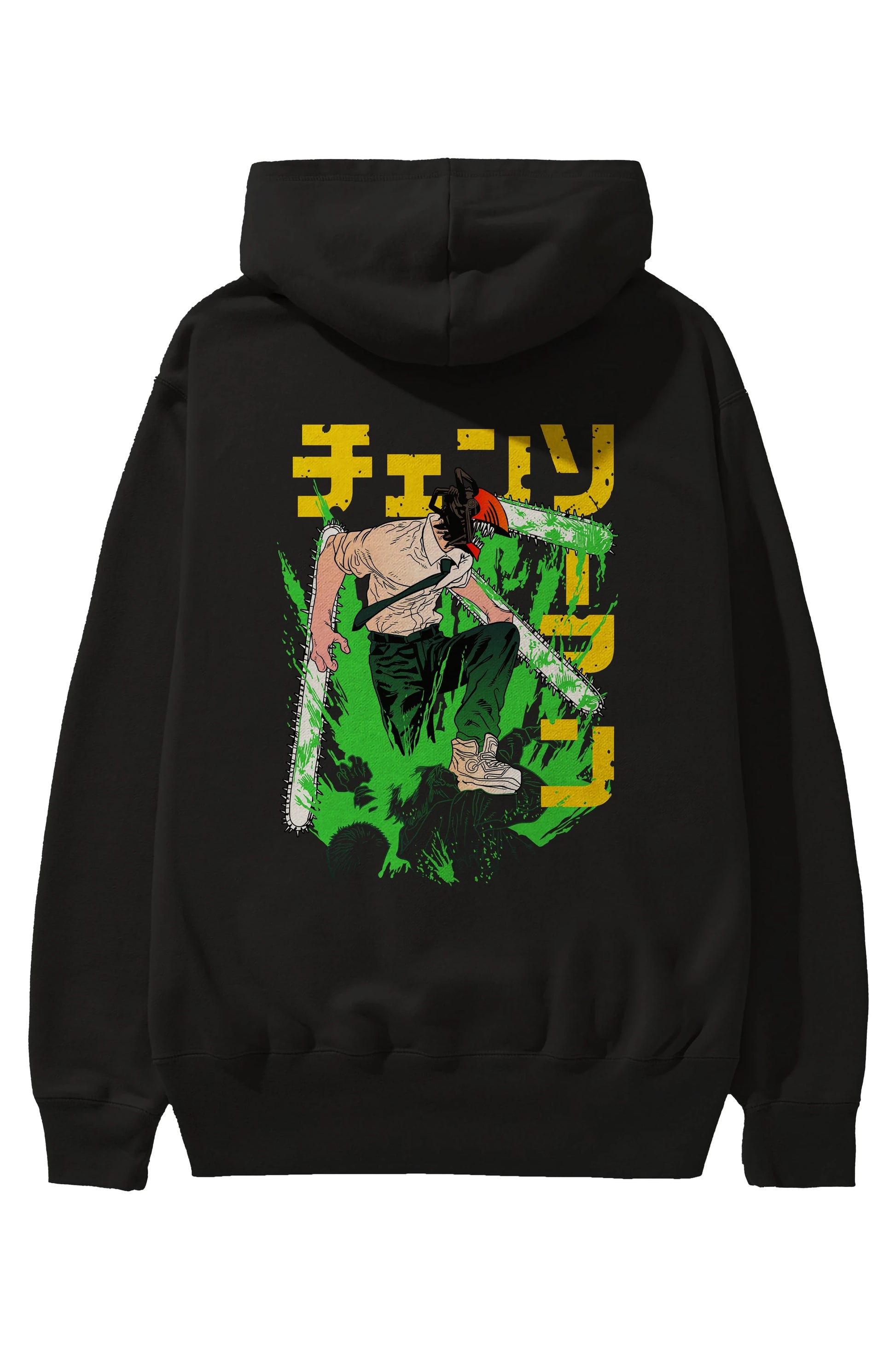 CHAINSAWMAN DENJI Anime Arka Baskılı Hoodie Oversize Kapüşonlu Sweatshirt Erkek Kadın Unisex