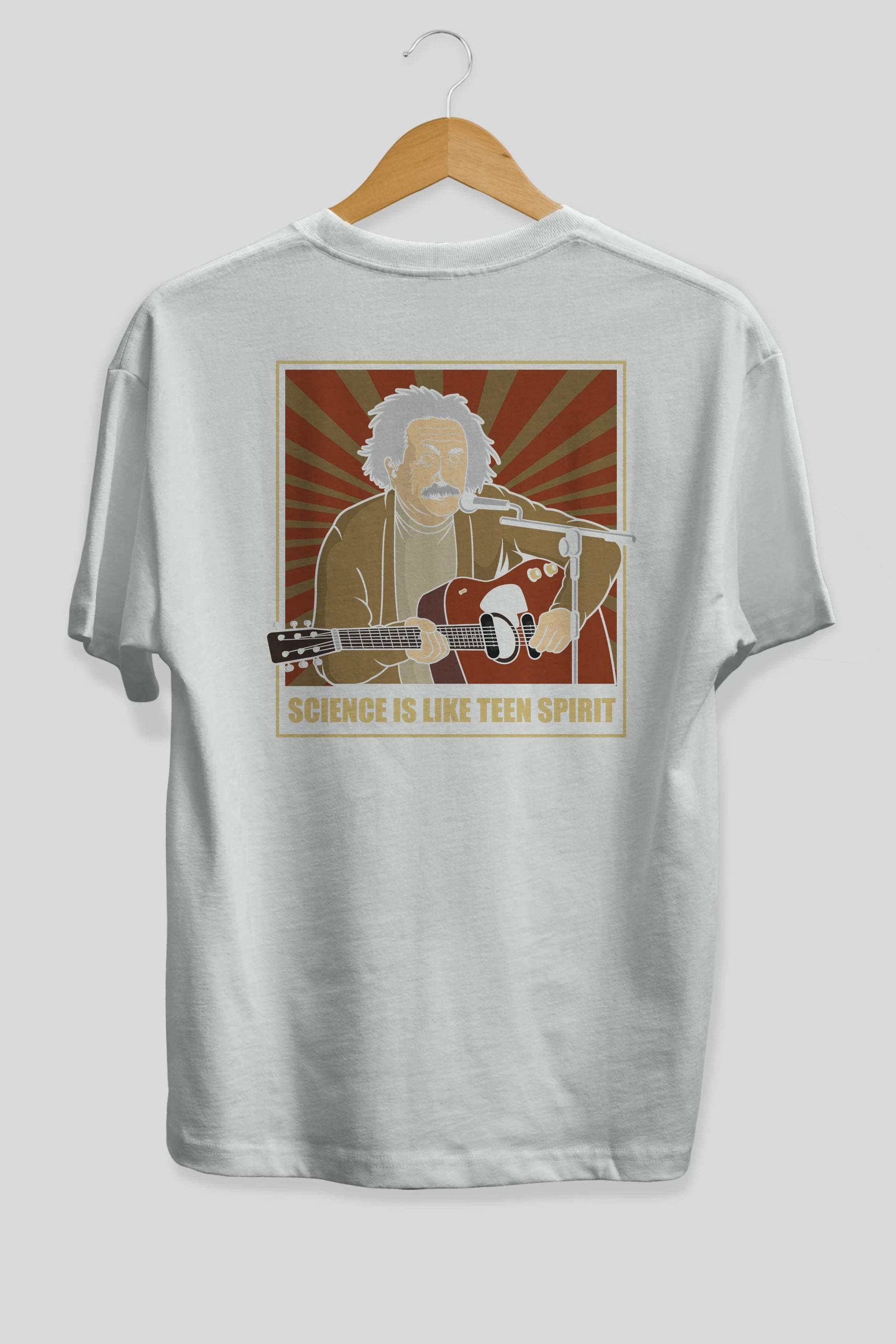 Kurt Einstein Arka Baskılı Oversize t-shirt Erkek Kadın Unisex %100 Pamuk tişort