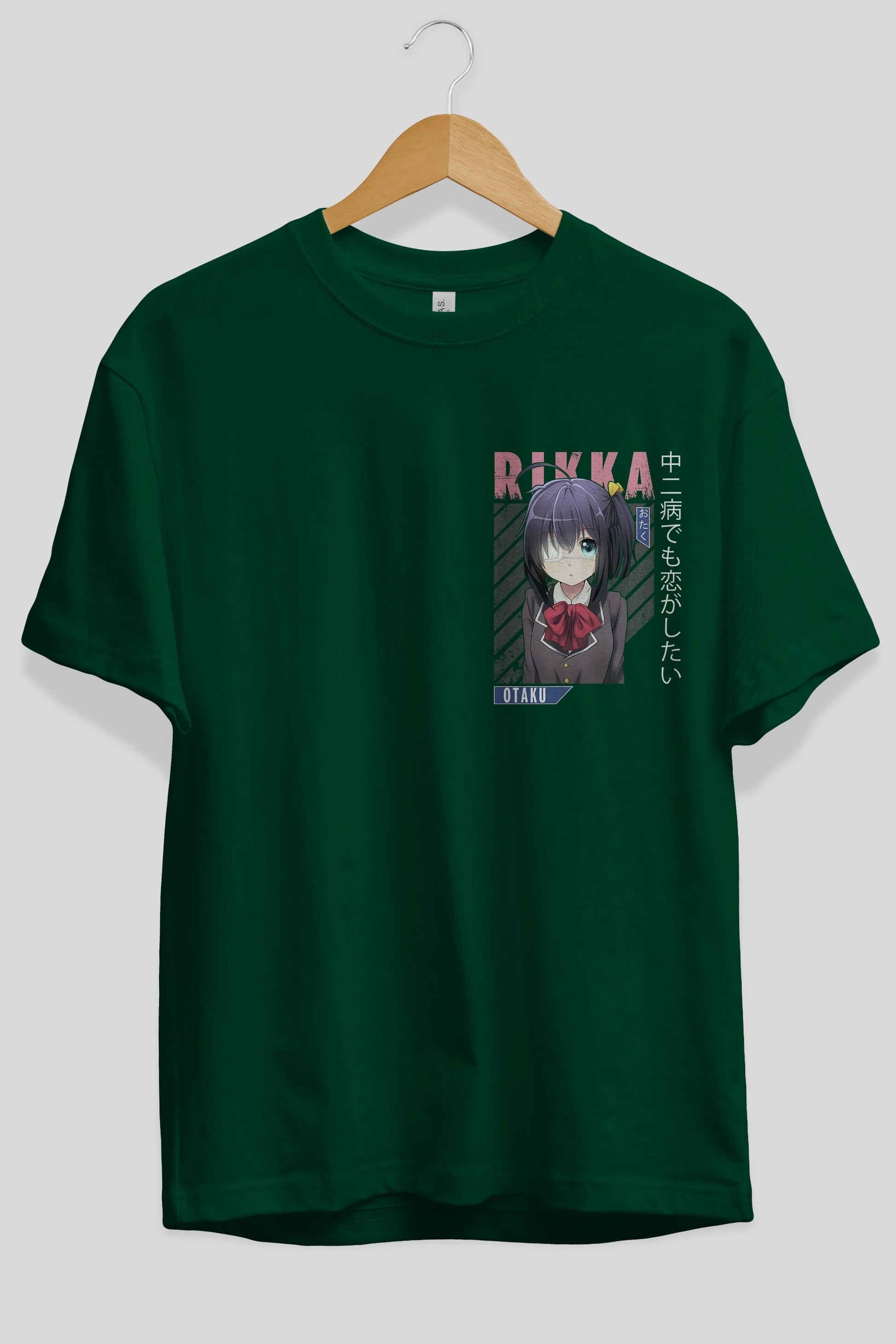 Rikka Takanashi 9 Ön Sol Baskılı Oversize t-shirt Erkek Kadın Unisex %100 Pamuk Bisiklet Yaka tişort