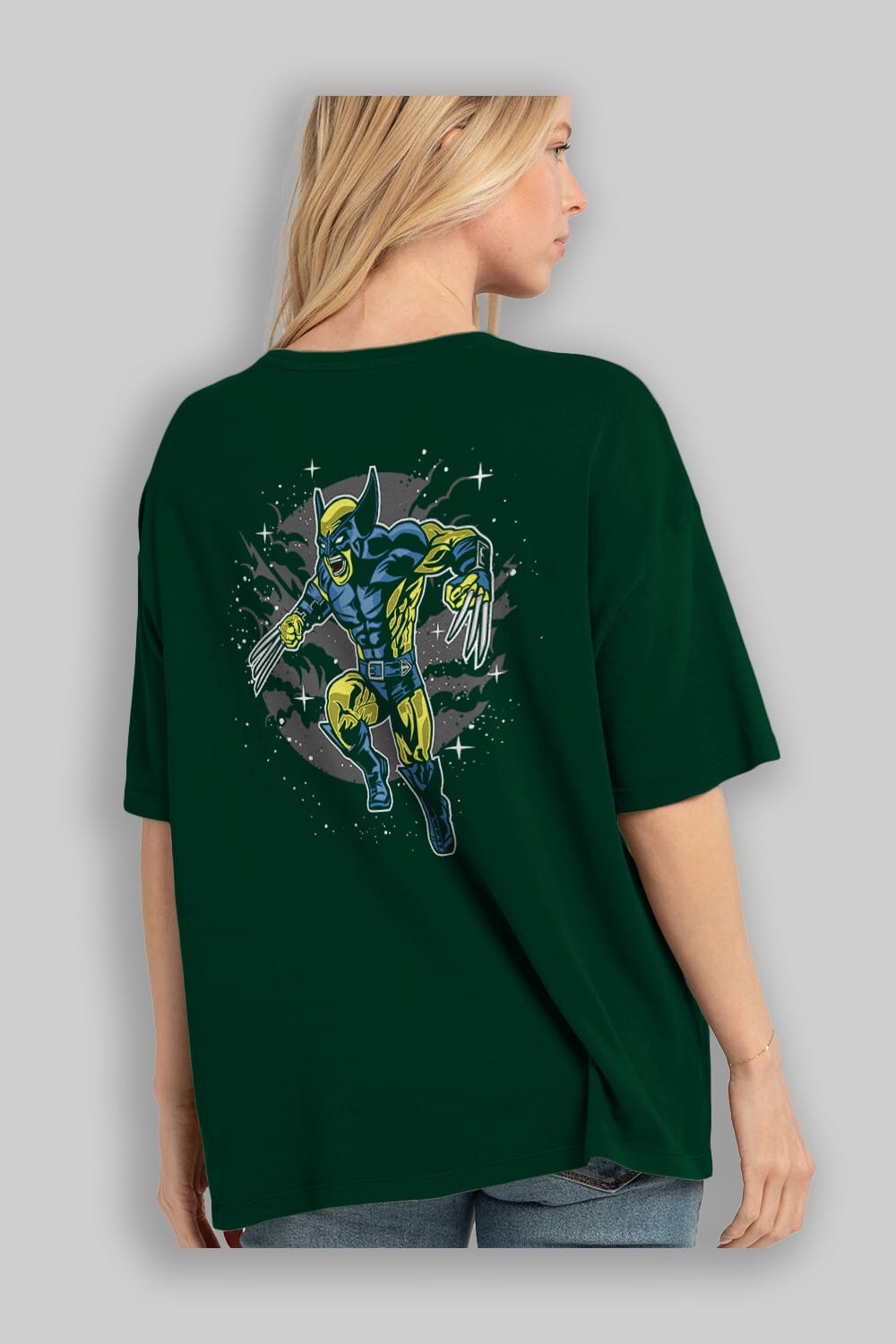 Wolverine Arka Baskılı Oversize t-shirt Erkek Kadın Unisex %100 Pamuk