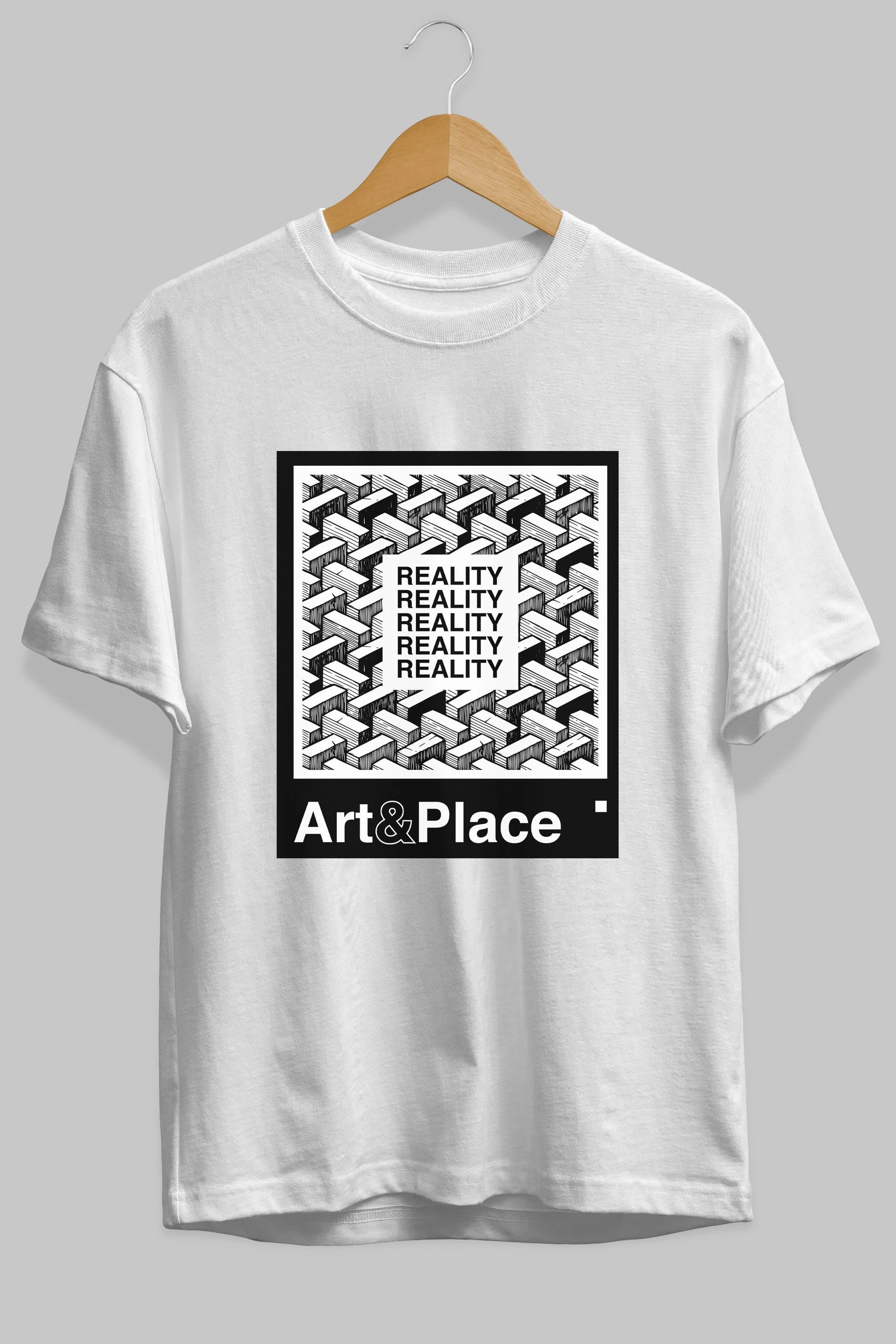 Reality Ön Baskılı Oversize t-shirt Erkek Kadın Unisex