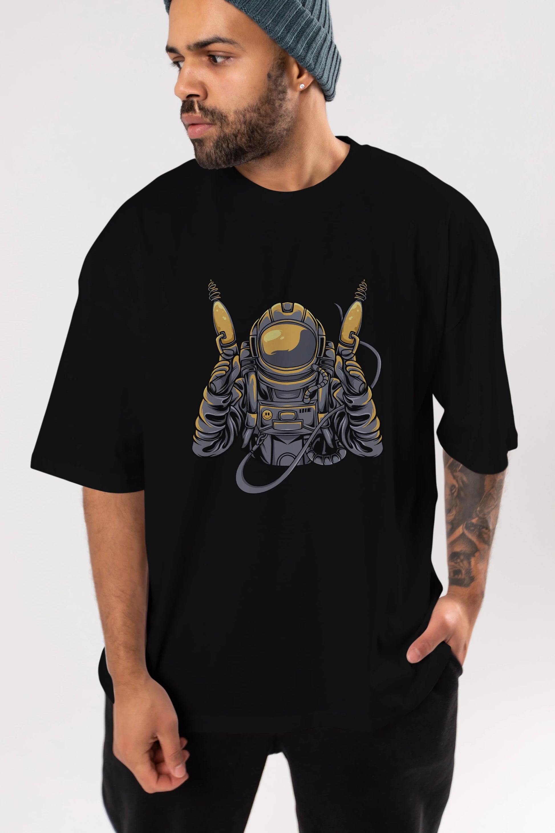Alien Hunter Ön Baskılı Oversize t-shirt Erkek Kadın Unisex