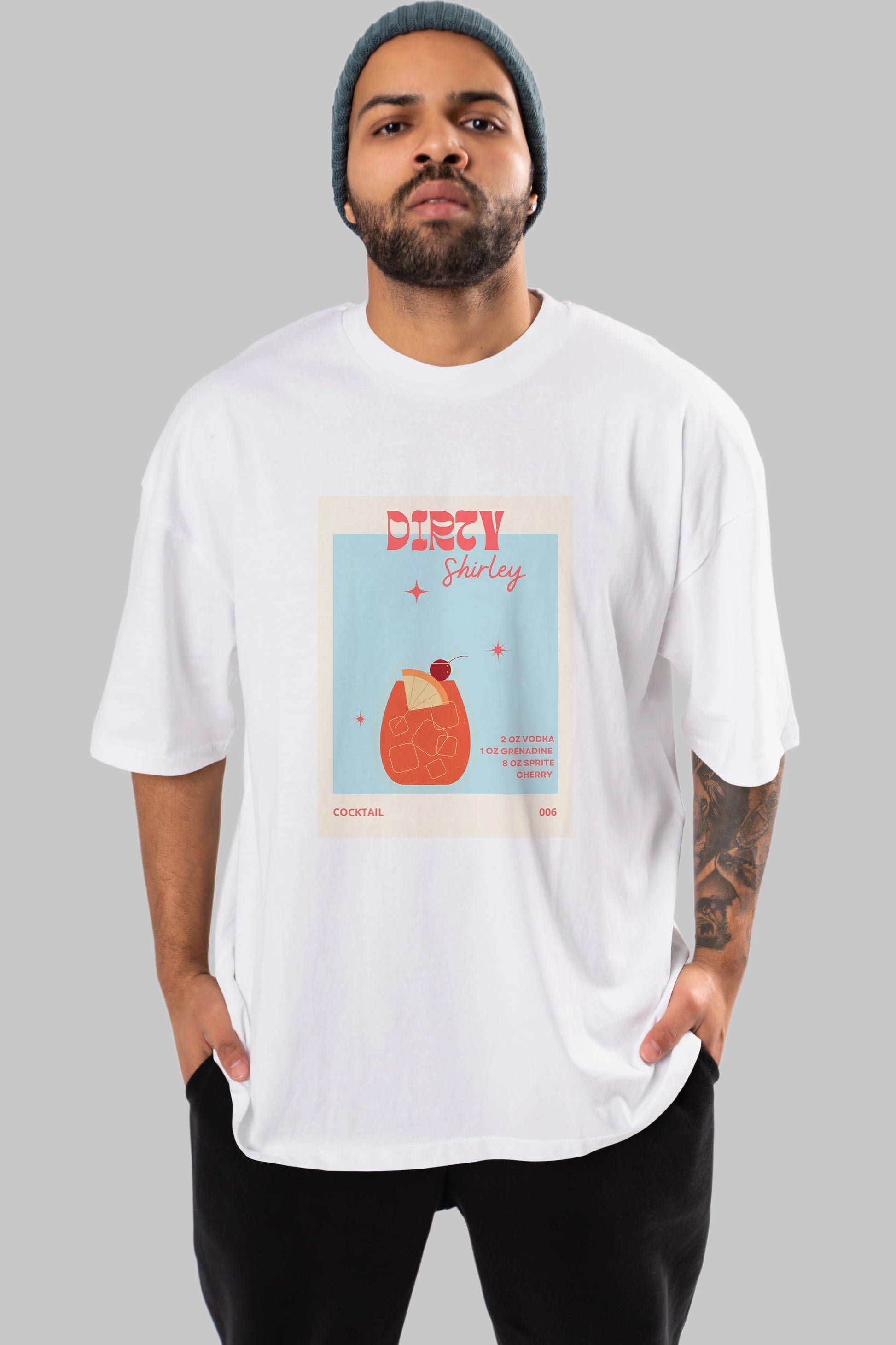 Dirty Shirley Ön Baskılı Oversize t-shirt Erkek Kadın Unisex %100 Pamuk Bisiklet Yaka tişort