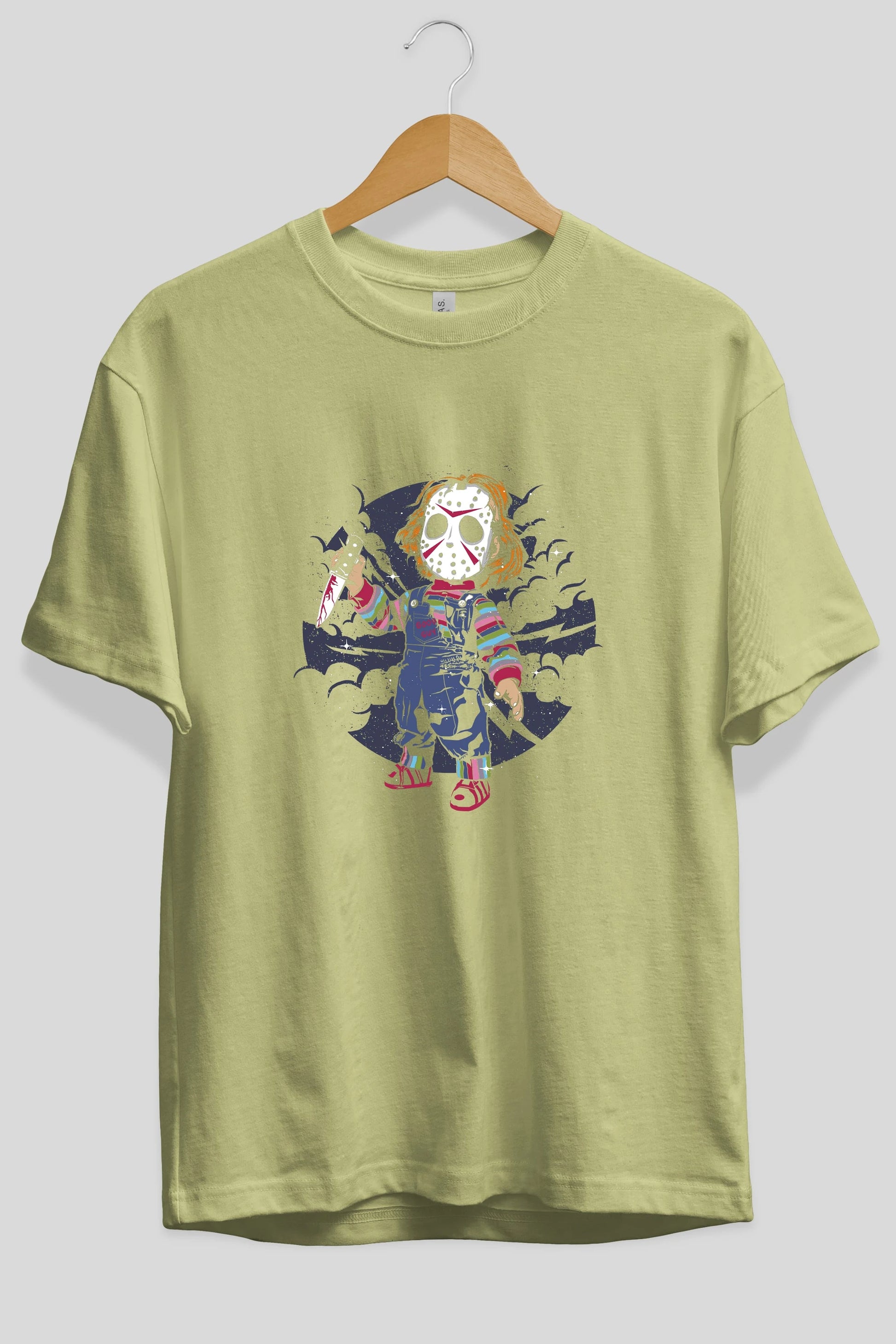 Chucky Ön Baskılı Oversize t-shirt Erkek Kadın Unisex %100 Pamuk tişort