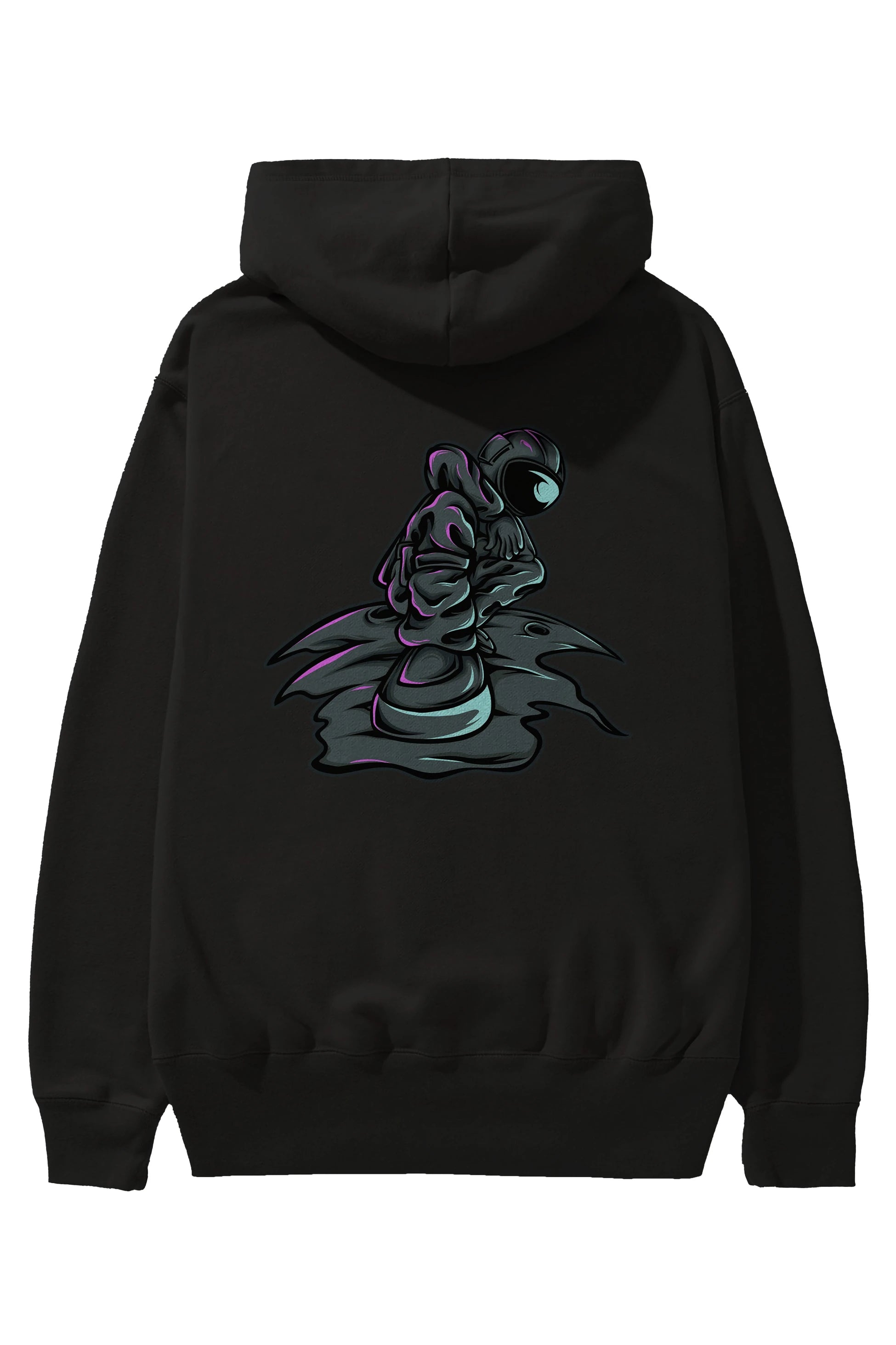 Stylish Astronaut Arka Baskılı Hoodie Oversize Kapüşonlu Sweatshirt Erkek Kadın Unisex