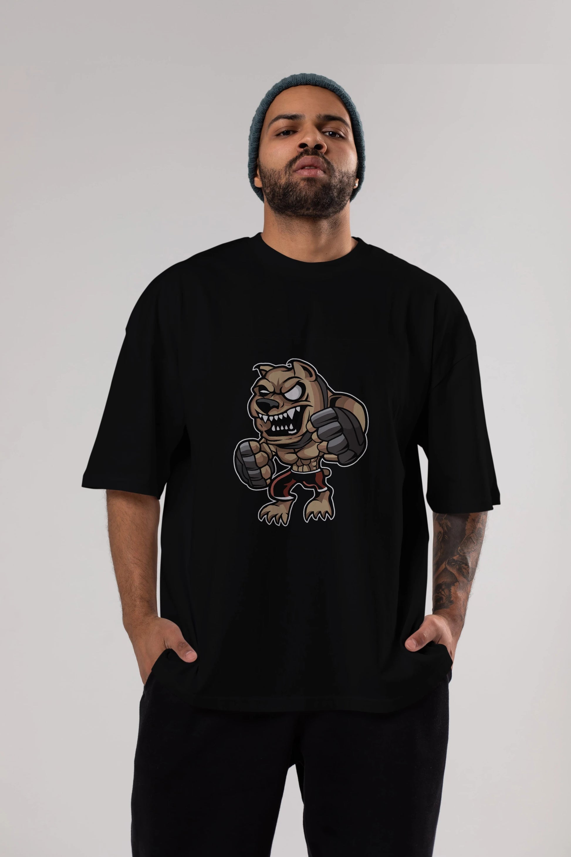 MMA Dog Ön Baskılı Oversize t-shirt Erkek Kadın Unisex %100 Pamuk tişort