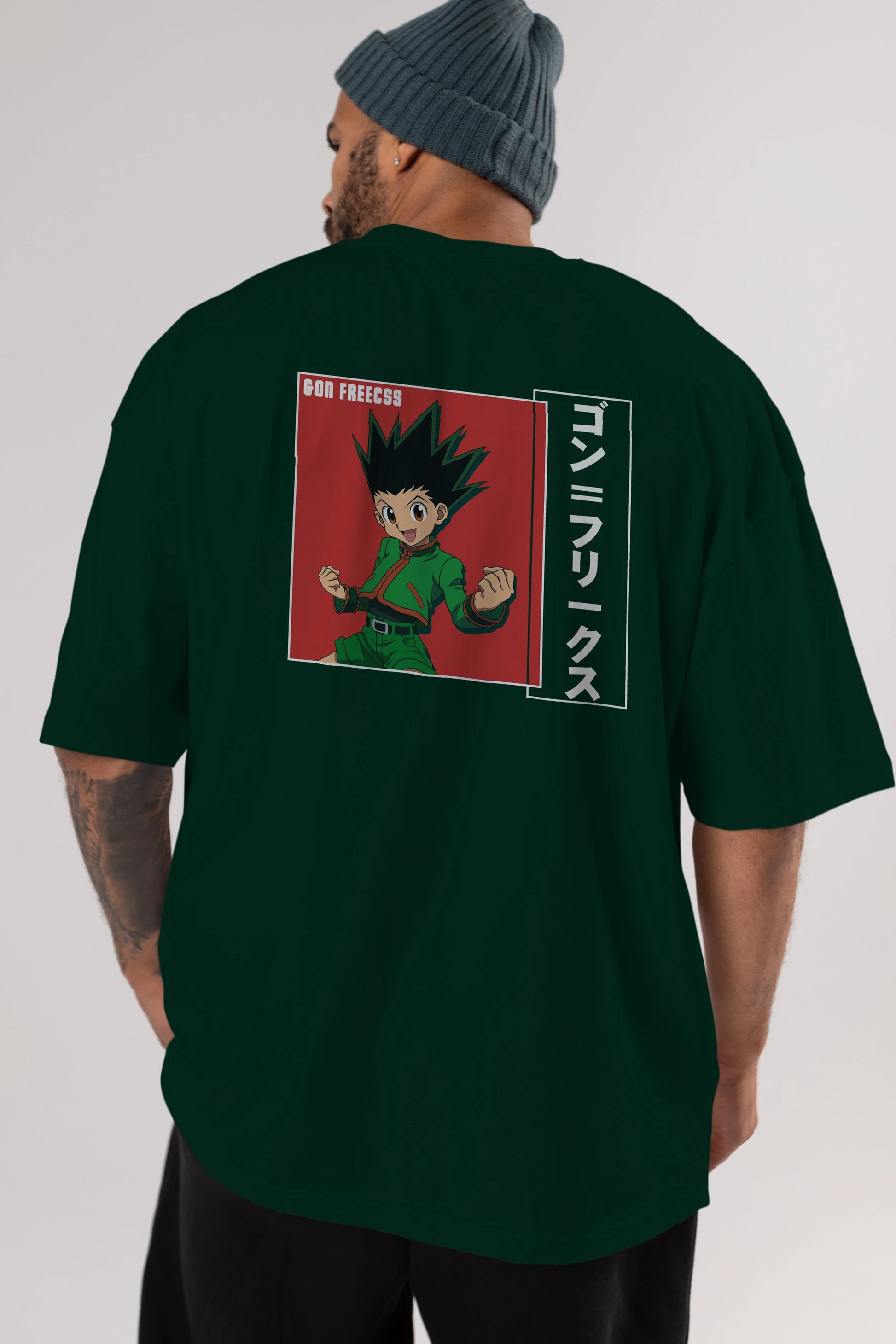 Gon Freecss HUNTER X HUNTER 5 Anime Arka Baskılı Oversize t-shirt Erkek Kadın Unisex
