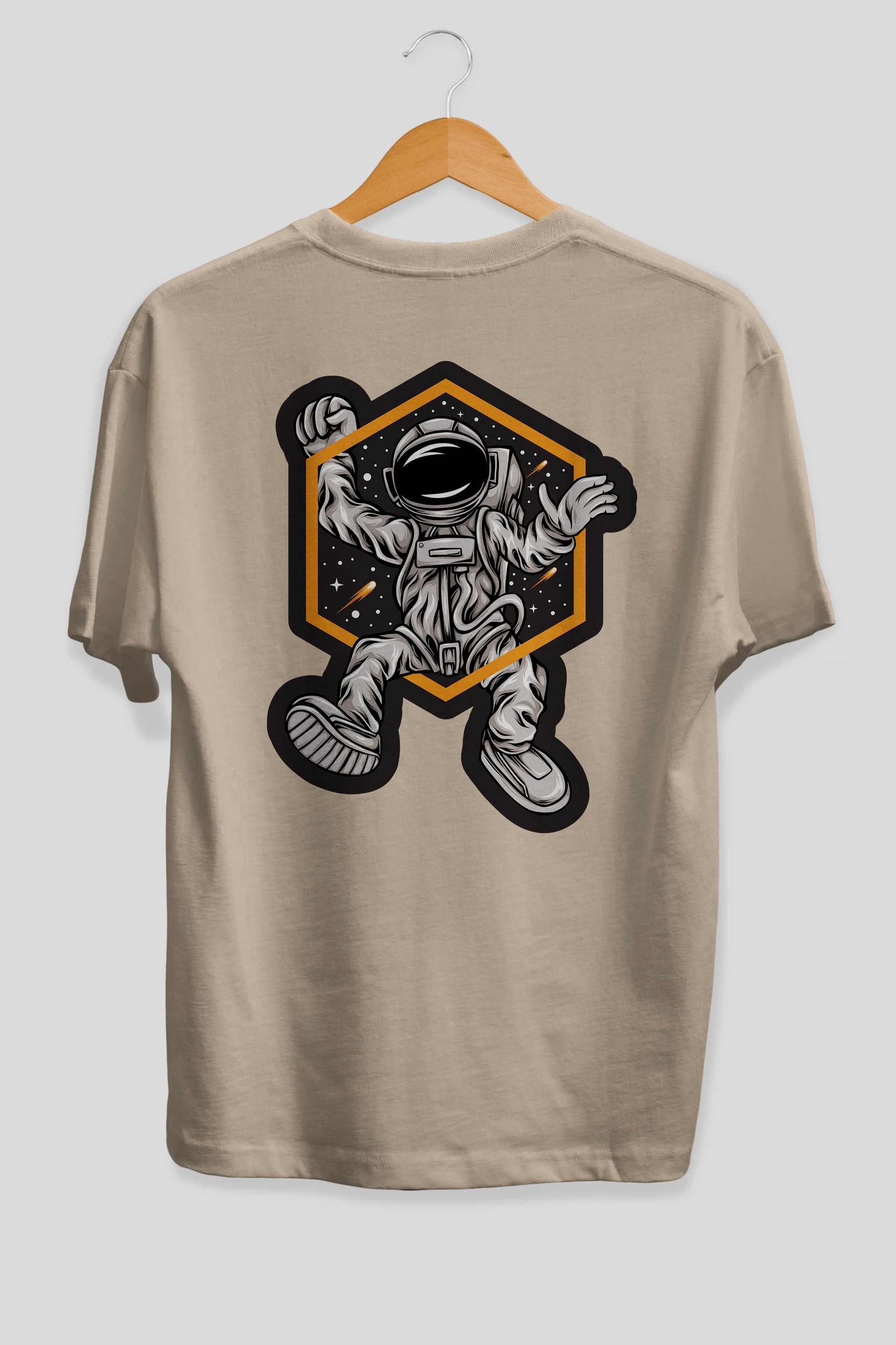 Astrofun Sticker Arka Baskılı Oversize t-shirt Erkek Kadın Unisex
