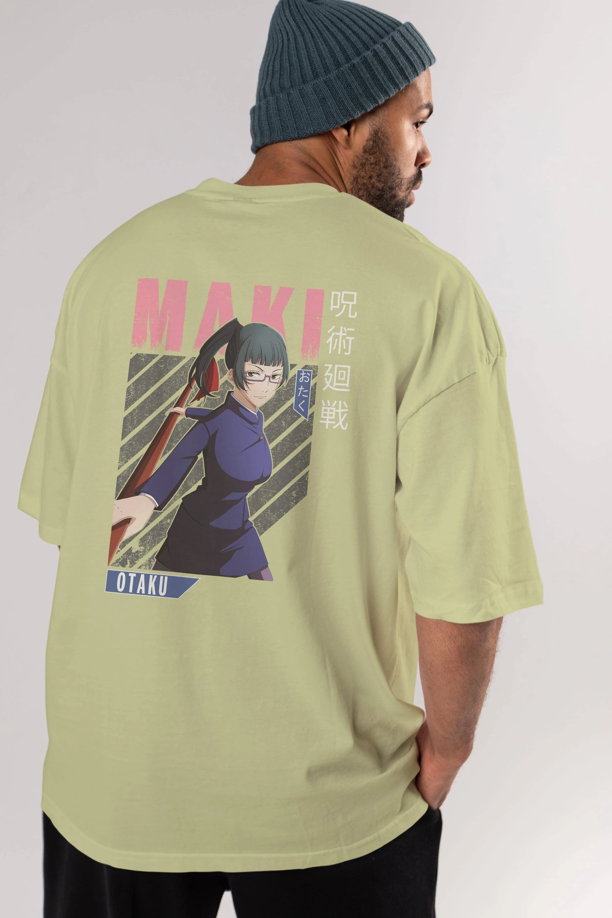 Maki Zenin CHAINSAWMAN Anime Arka Baskılı Oversize t-shirt Erkek Kadın Unisex