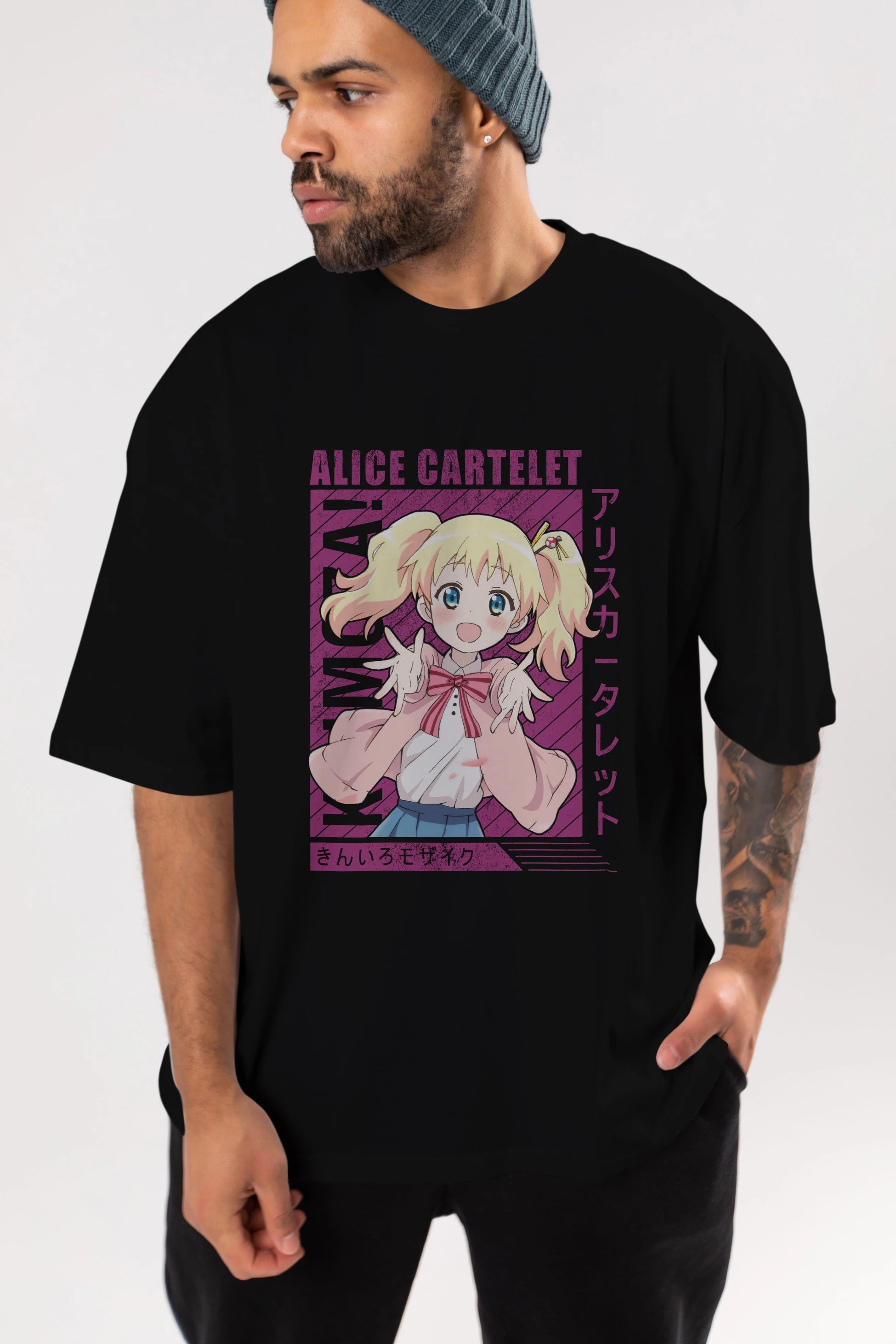 Alice Cartelet 12 Anime Ön Baskılı Oversize t-shirt %100 pamuk Erkek Kadın Unisex