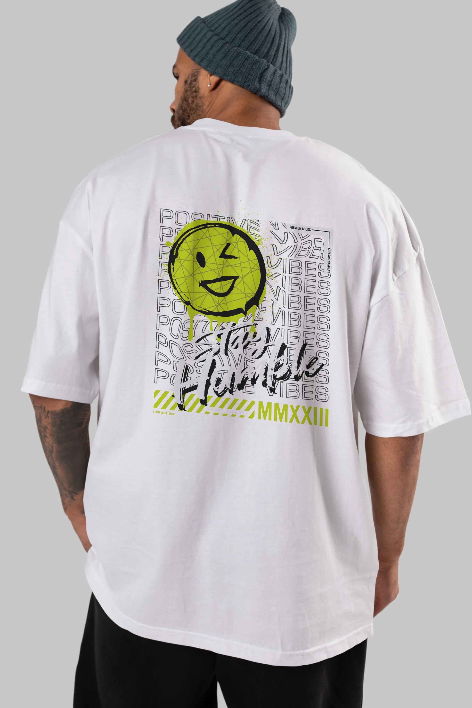 Stay Humble Arka Baskılı Oversize t-shirt Erkek Kadın Unisex