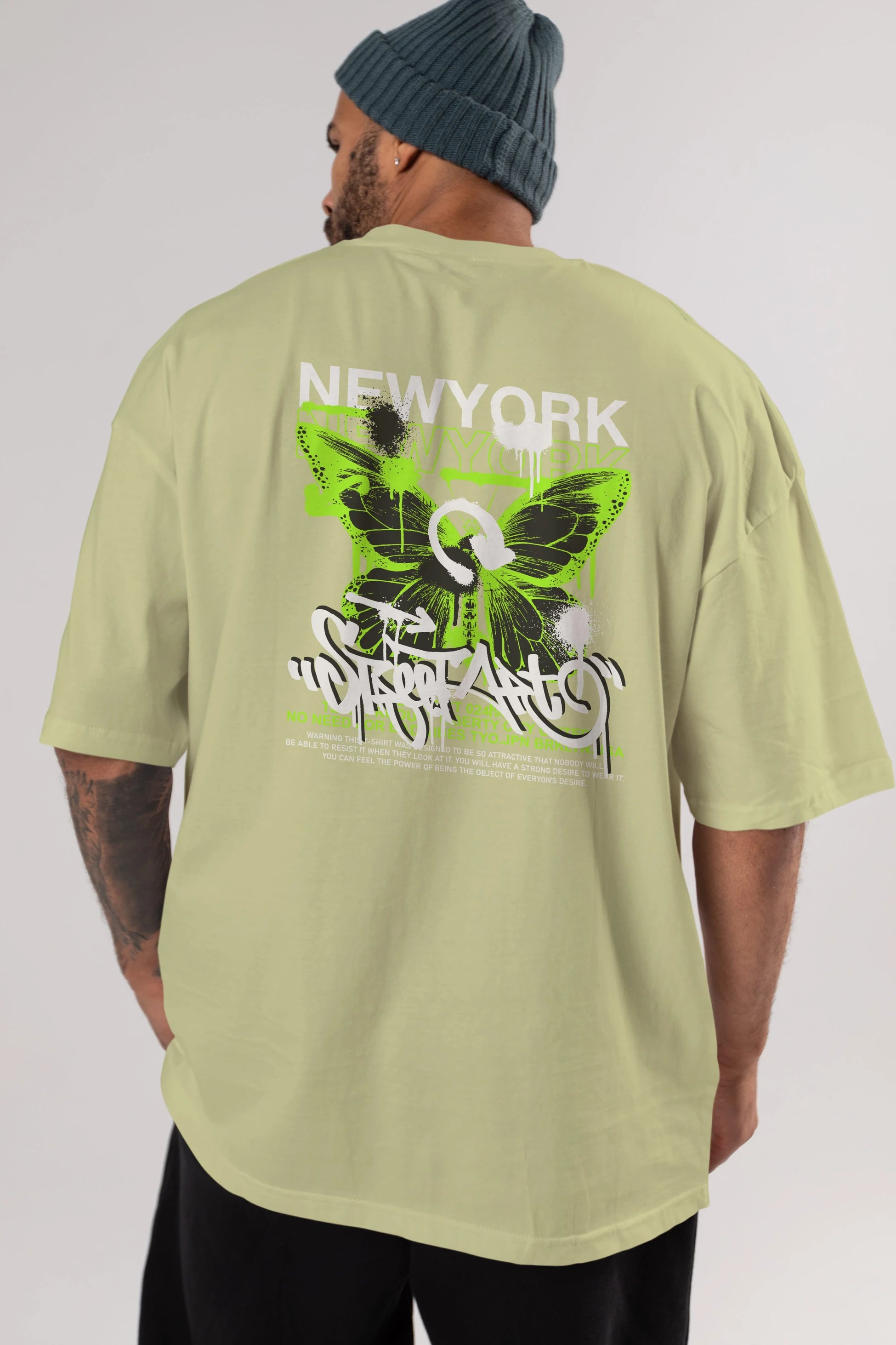 New York Street Style Arka Baskılı Oversize t-shirt Erkek Kadın Unisex