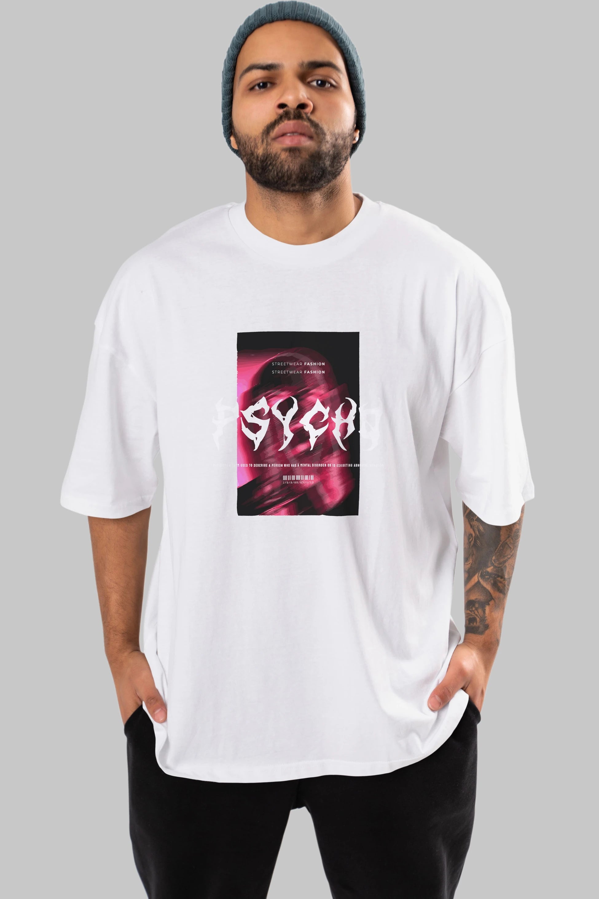 Psycho Streetwear Ön Baskılı Oversize t-shirt Erkek Kadın Unisex
