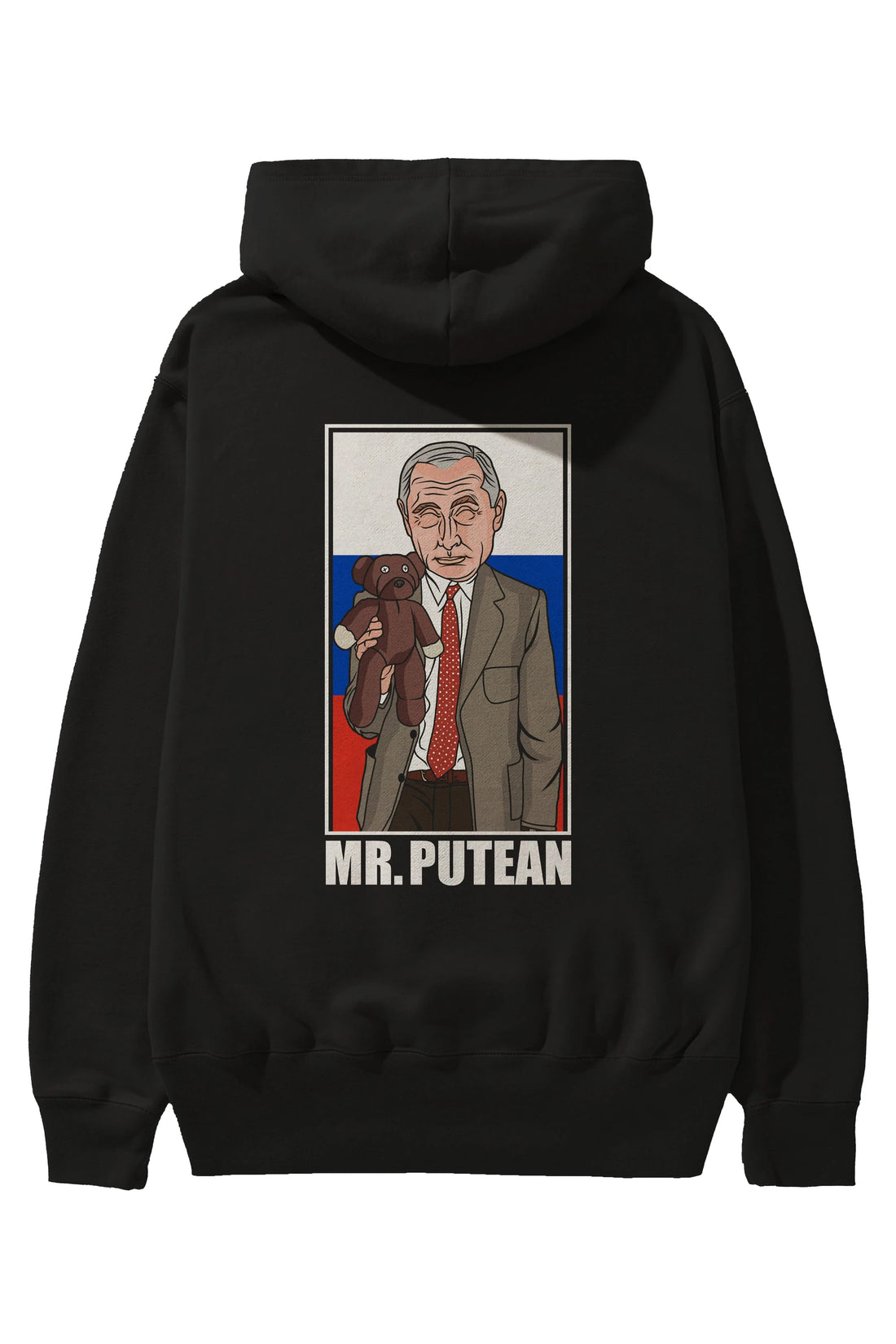 Mr Putean Arka Baskılı Hoodie Oversize Kapüşonlu Sweatshirt Erkek Kadın Unisex