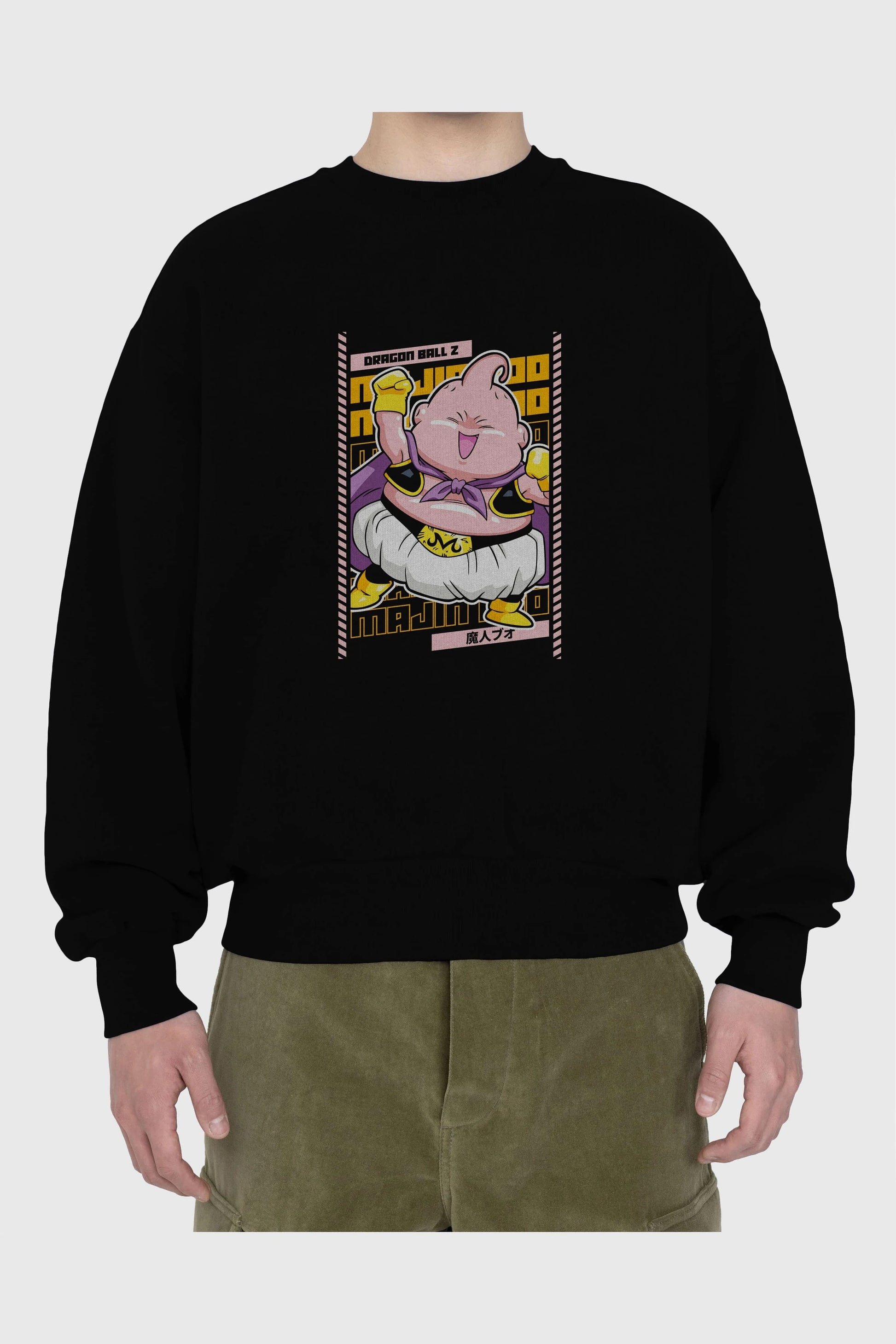 MAJIN BOO1 Anime Ön Baskılı Oversize Sweatshirt Erkek Kadın Unisex