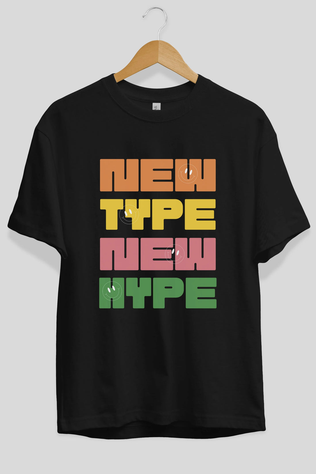 New Type New Hype Yazılı Ön Baskılı Oversize t-shirt Erkek Kadın Unisex
